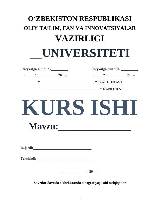 Sovetlar davrida o‘zbekistonda etnografiyaga oid tadqiqotlar