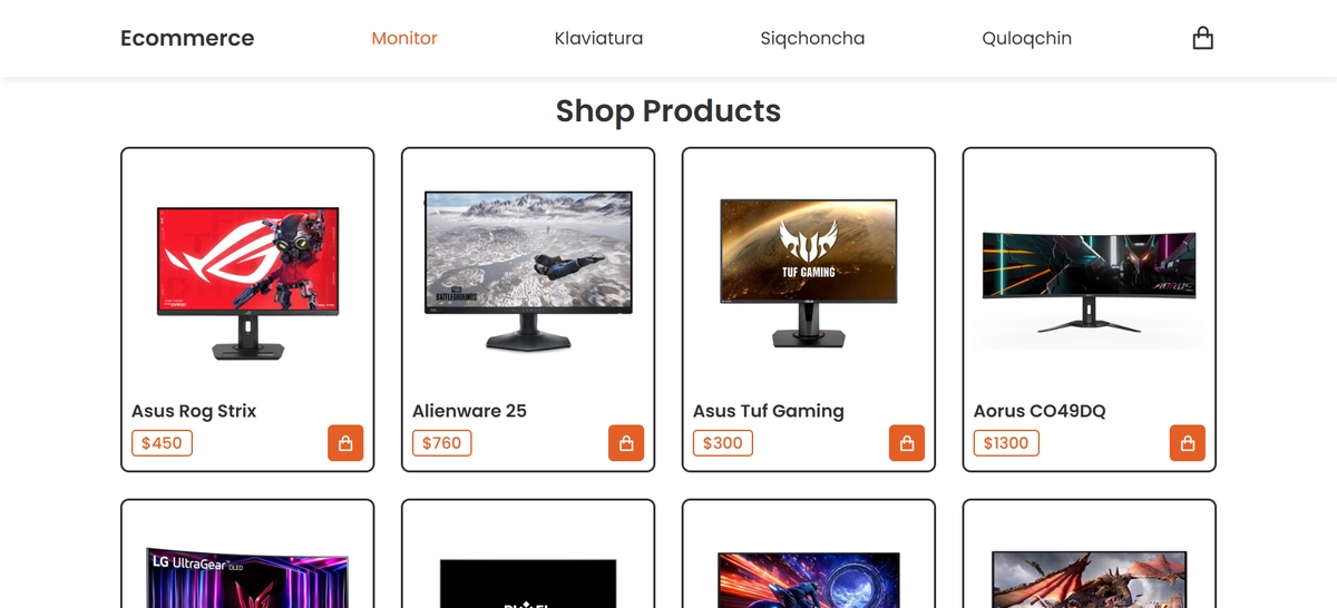Ecommerce Shop | Elektron do'kon