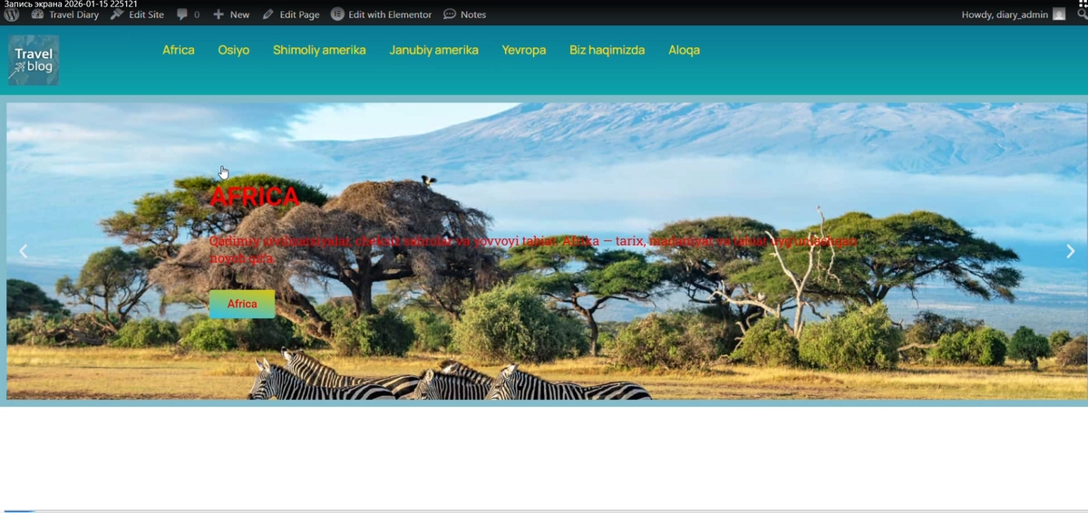 Sayohat kundali sayti.Travel site.