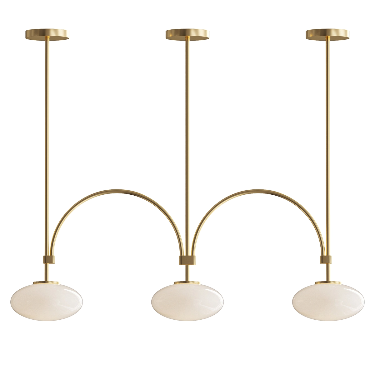 Milo Linear Brass Glass Pendant Lamp