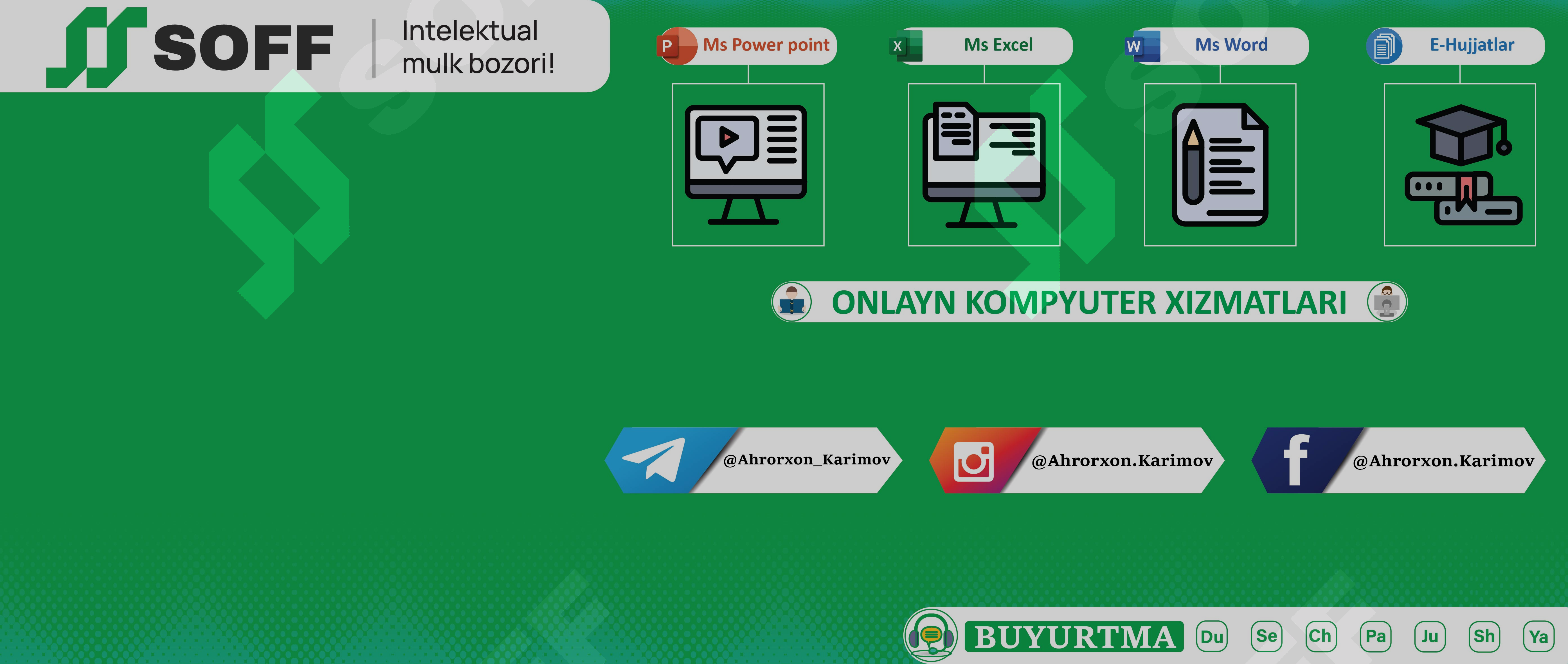 Soff.uz sellerlarining profili uchun orqa fon banneri