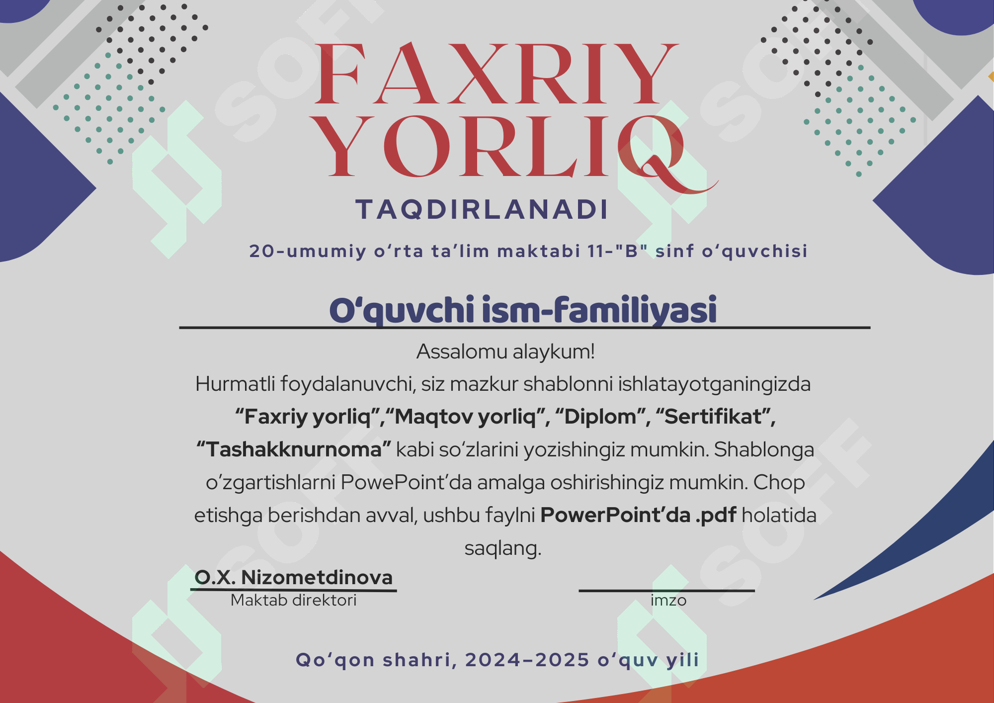 Faxriy yorliq