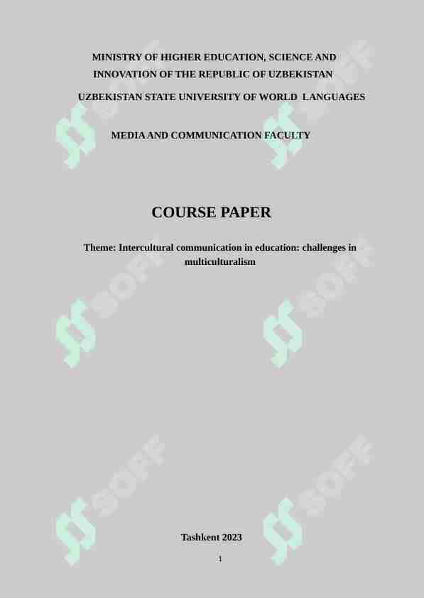 Intercultural communication in education: challenges in multiculturalism