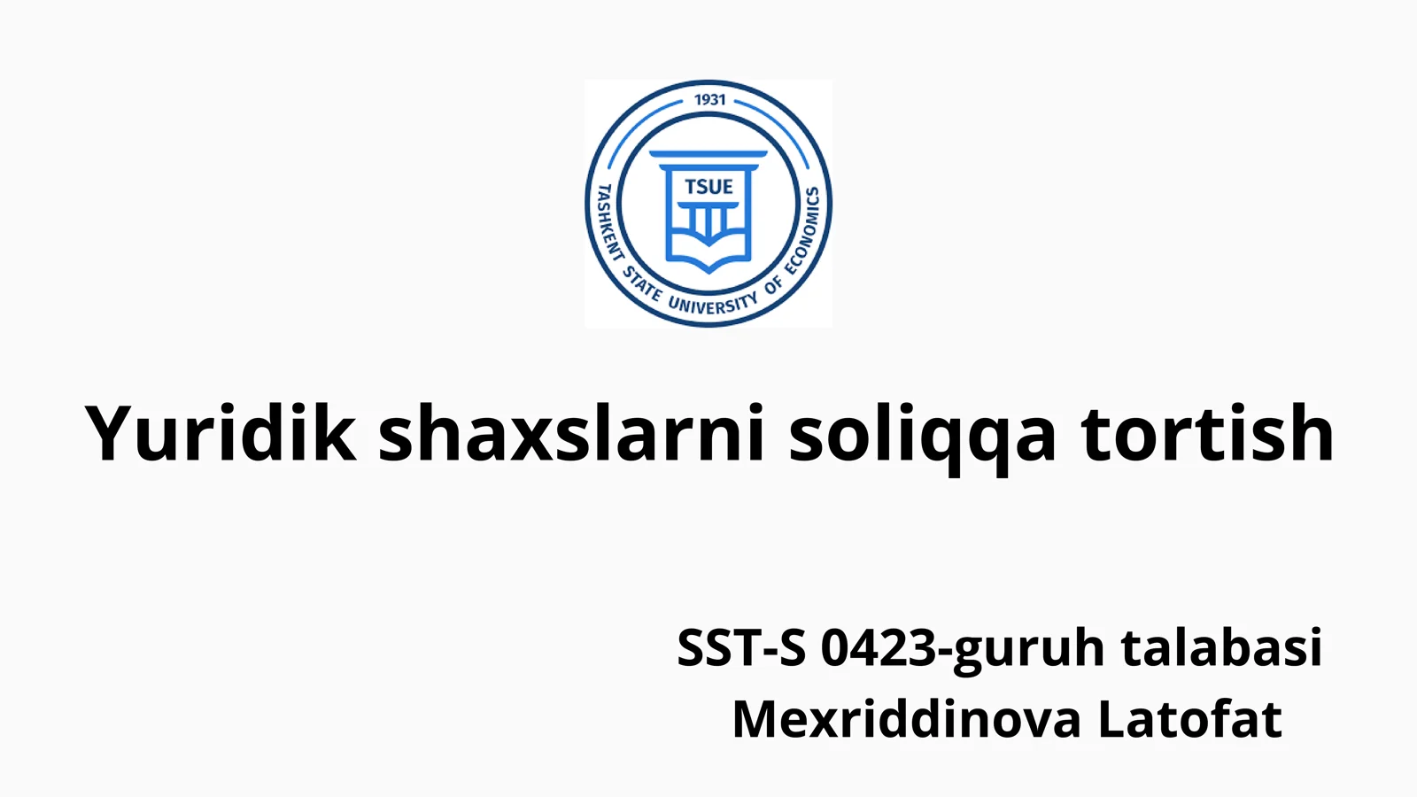 Qozog`iston va O`zbekiston mulk solig`ini taqqoslash