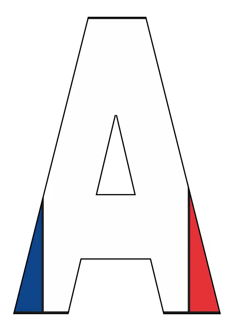 Harflar Fransiya bayrog'i fonida