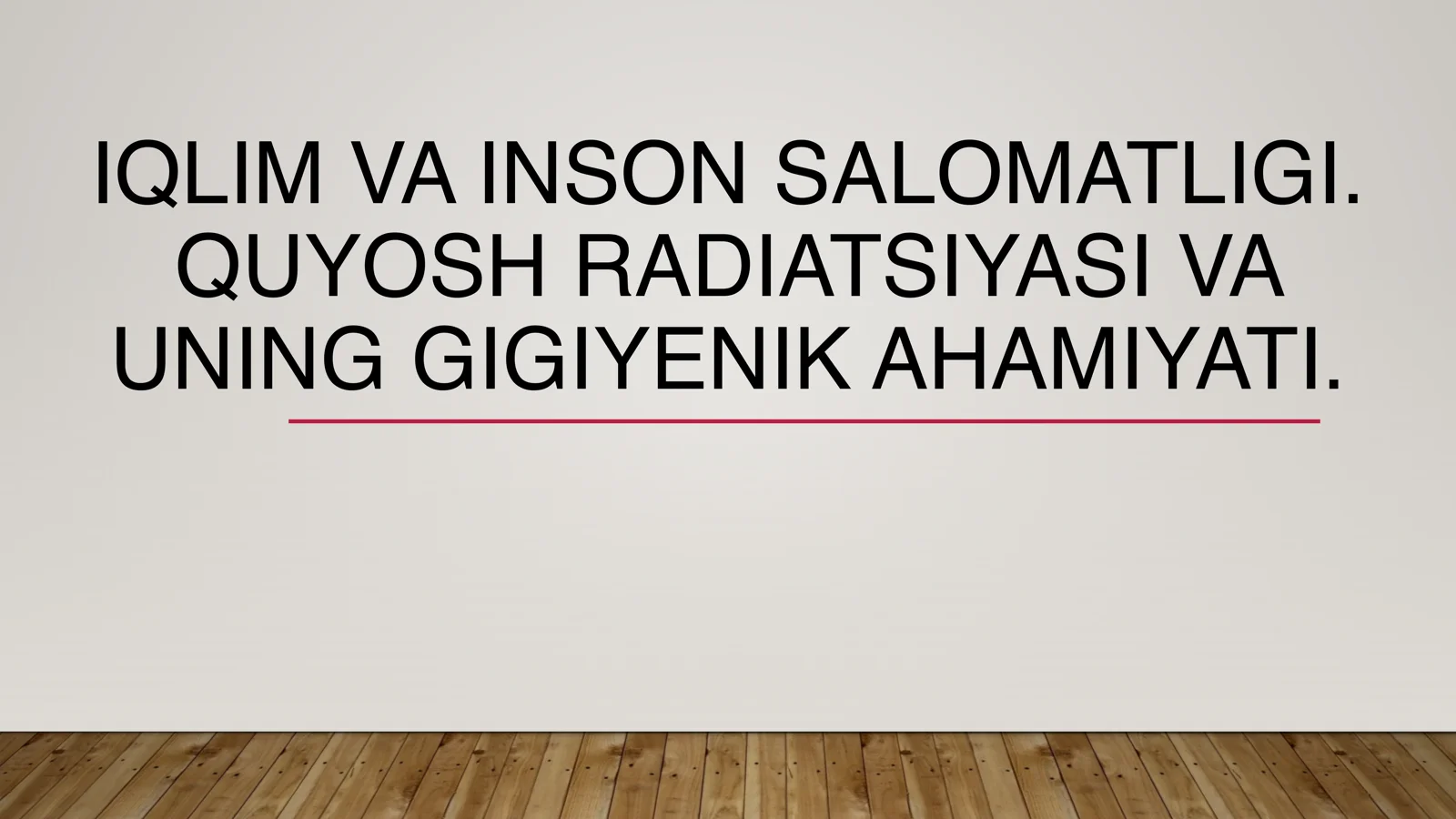 Iqlim va inson salomatligi