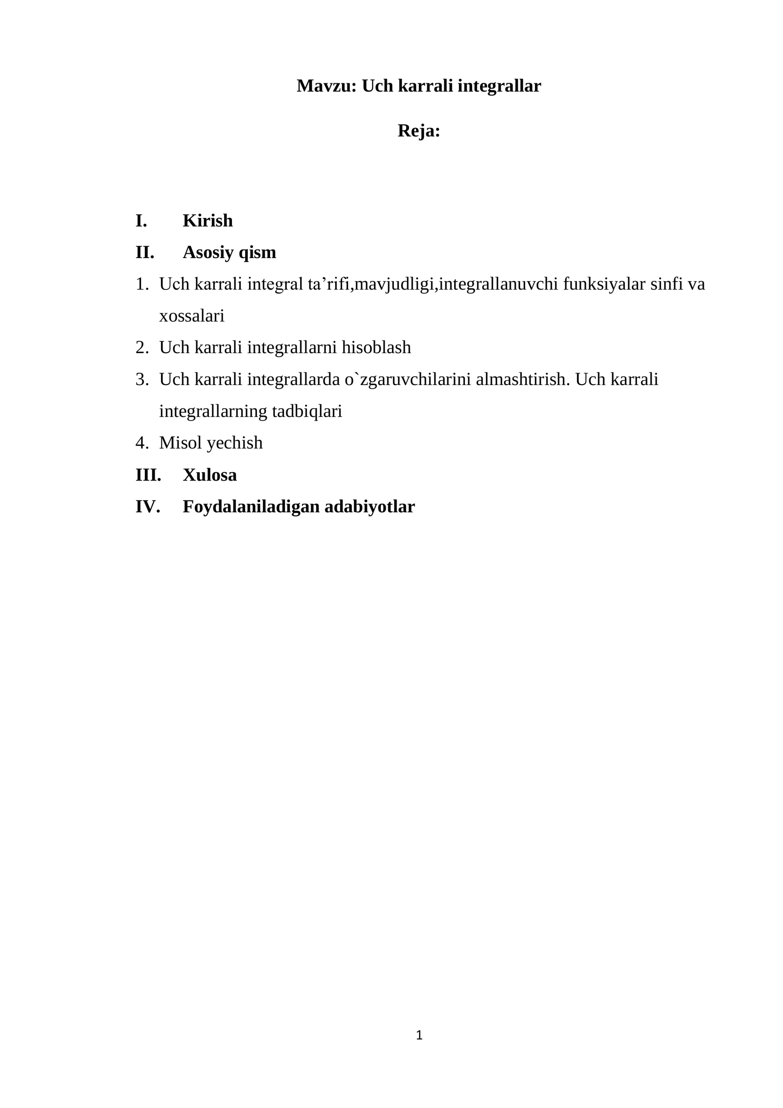 Uch karrali integrallar