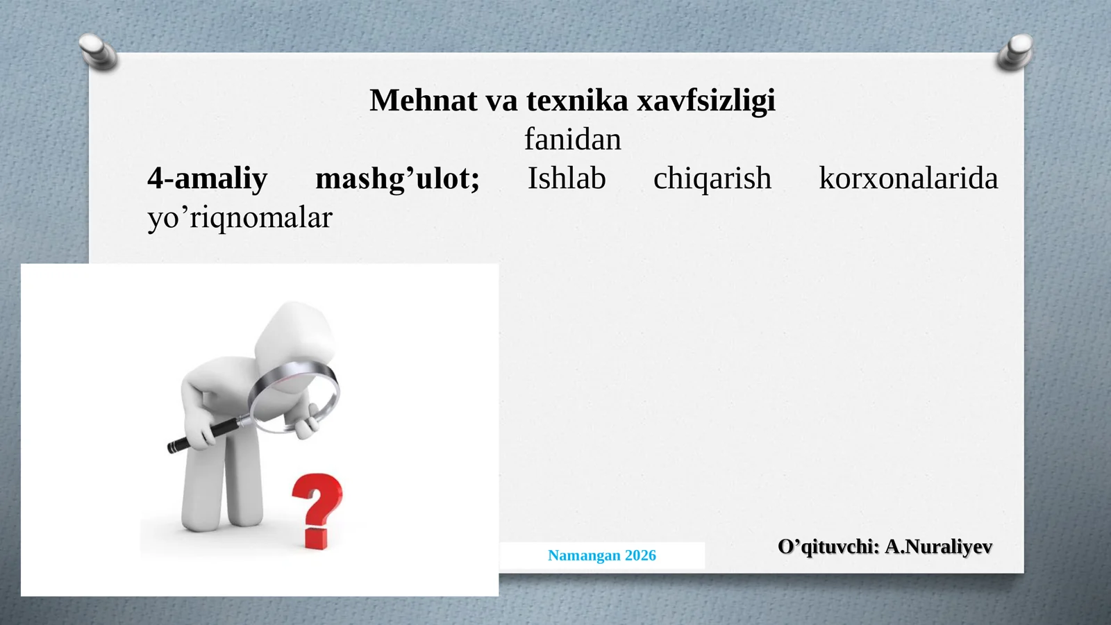 Mehmat va texnika xavfsizligi
