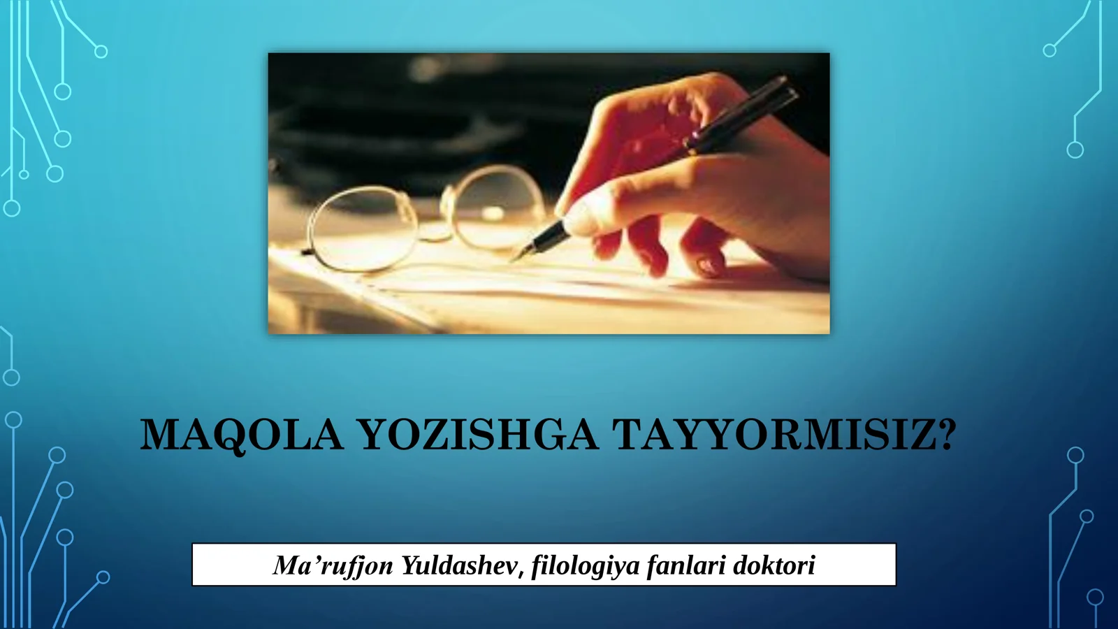 MAQOLA YOZISHGA TAYYORMISIZ?
