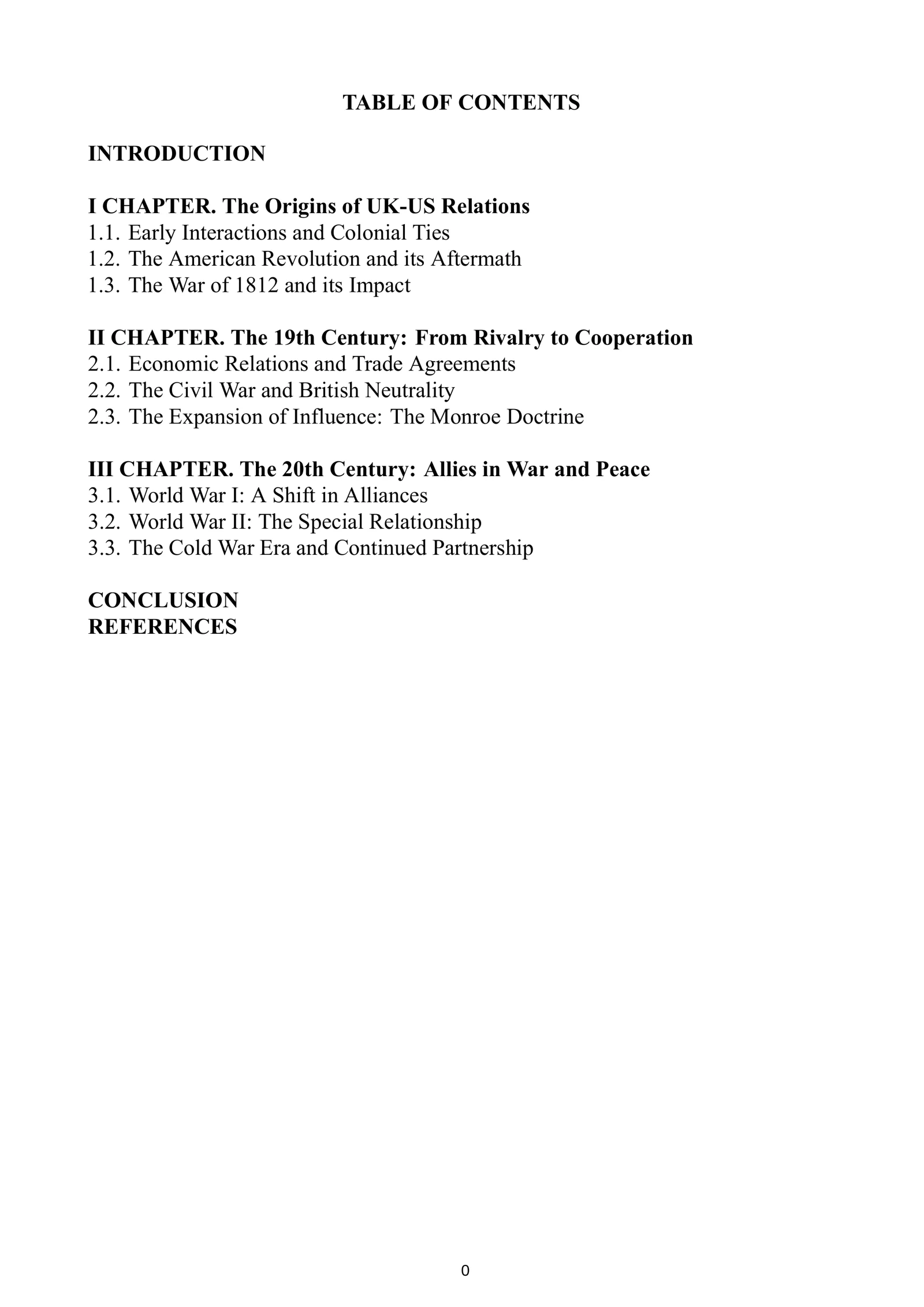 Course Work on UK-US Relations