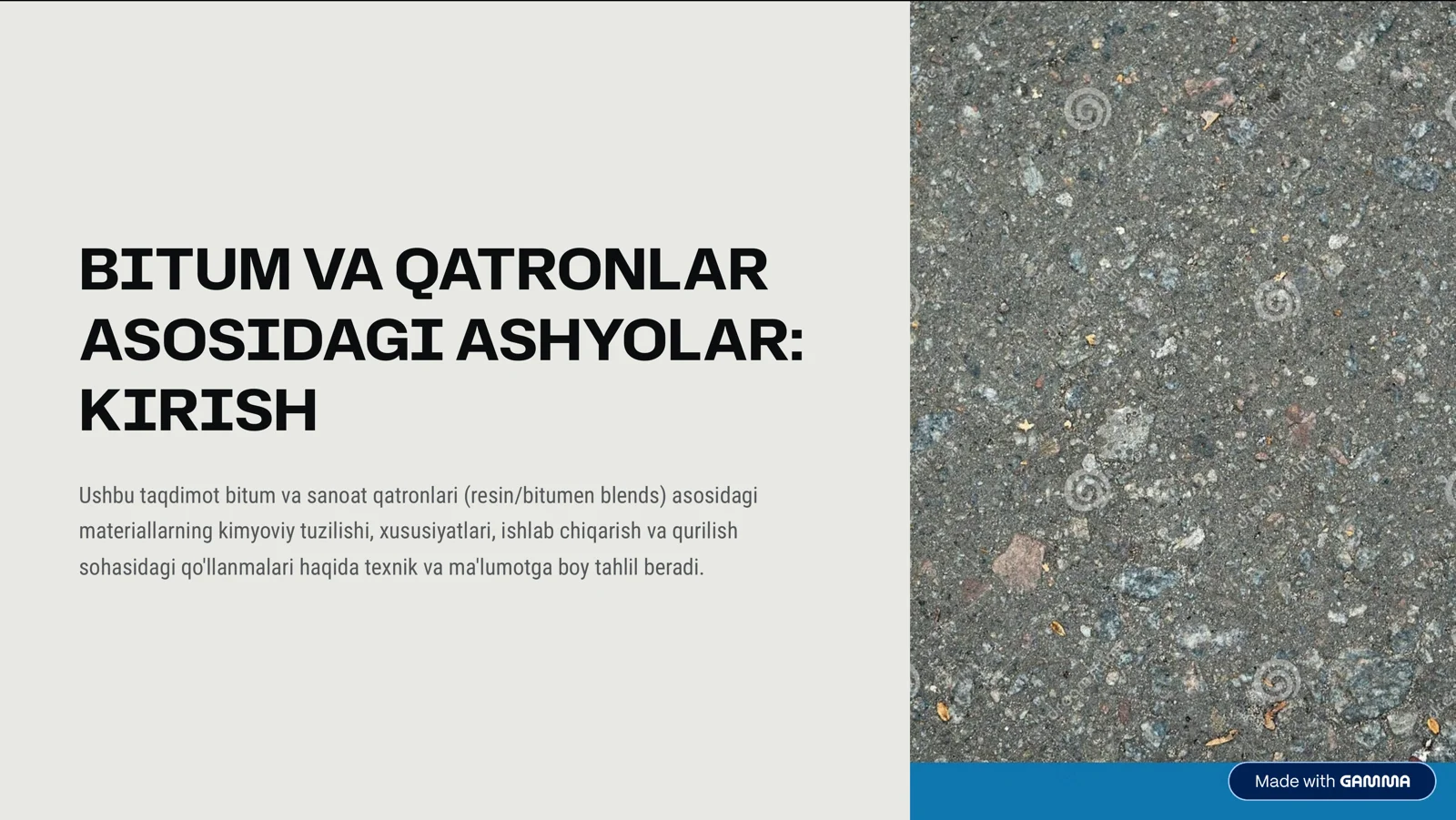 BITUM VA QATRONLAR