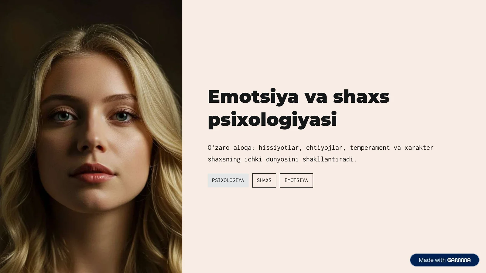 Emotsiya va shaxs psixologiyasi