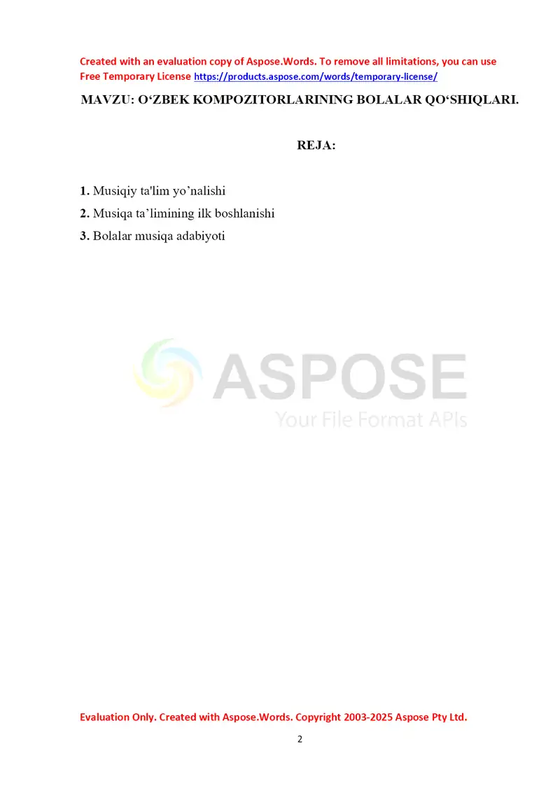 O‘zbek kompozitorlarining bolalar qo‘shiqlari