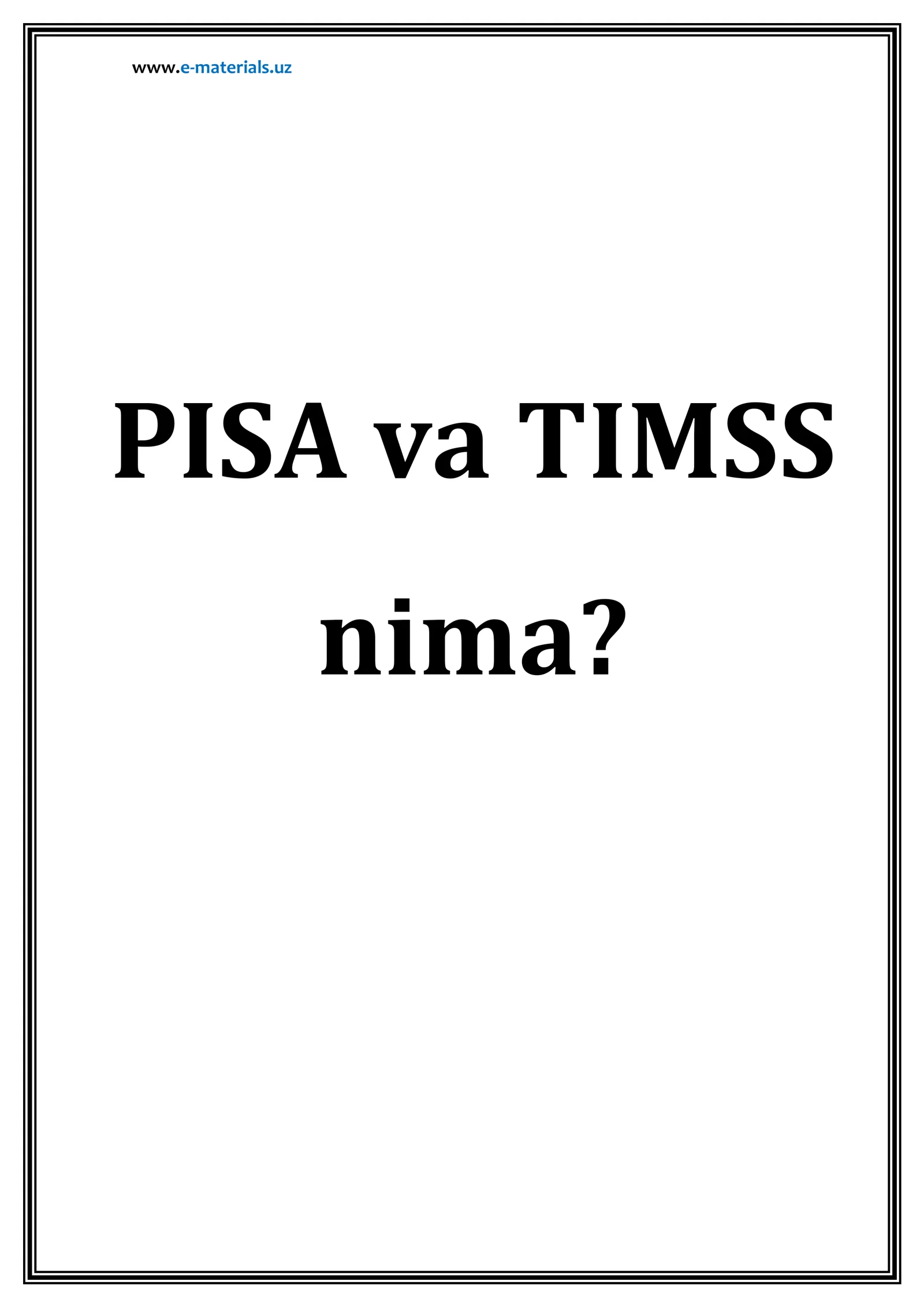 PISA va TIMSS
