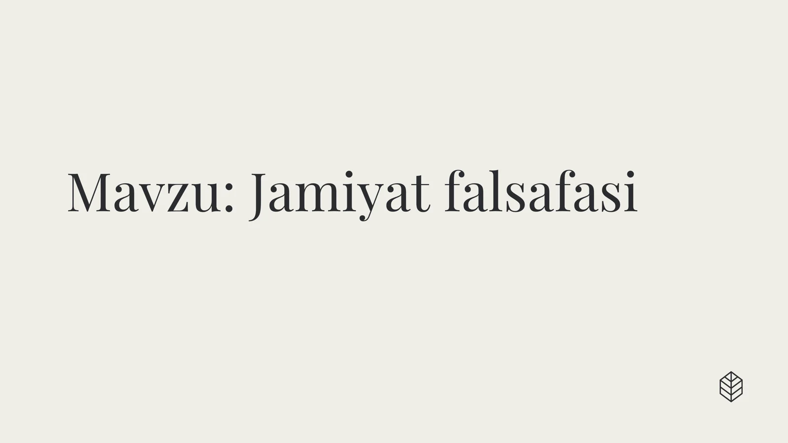 Jamiyat falsafasi