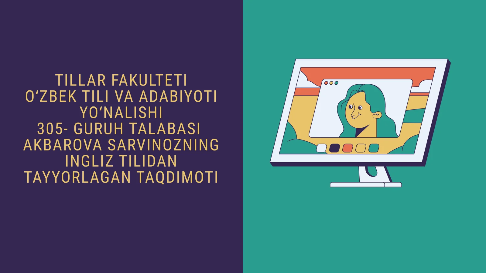 INGLIZ TILIDAN TAYYORLAGAN TAQDIMOTI