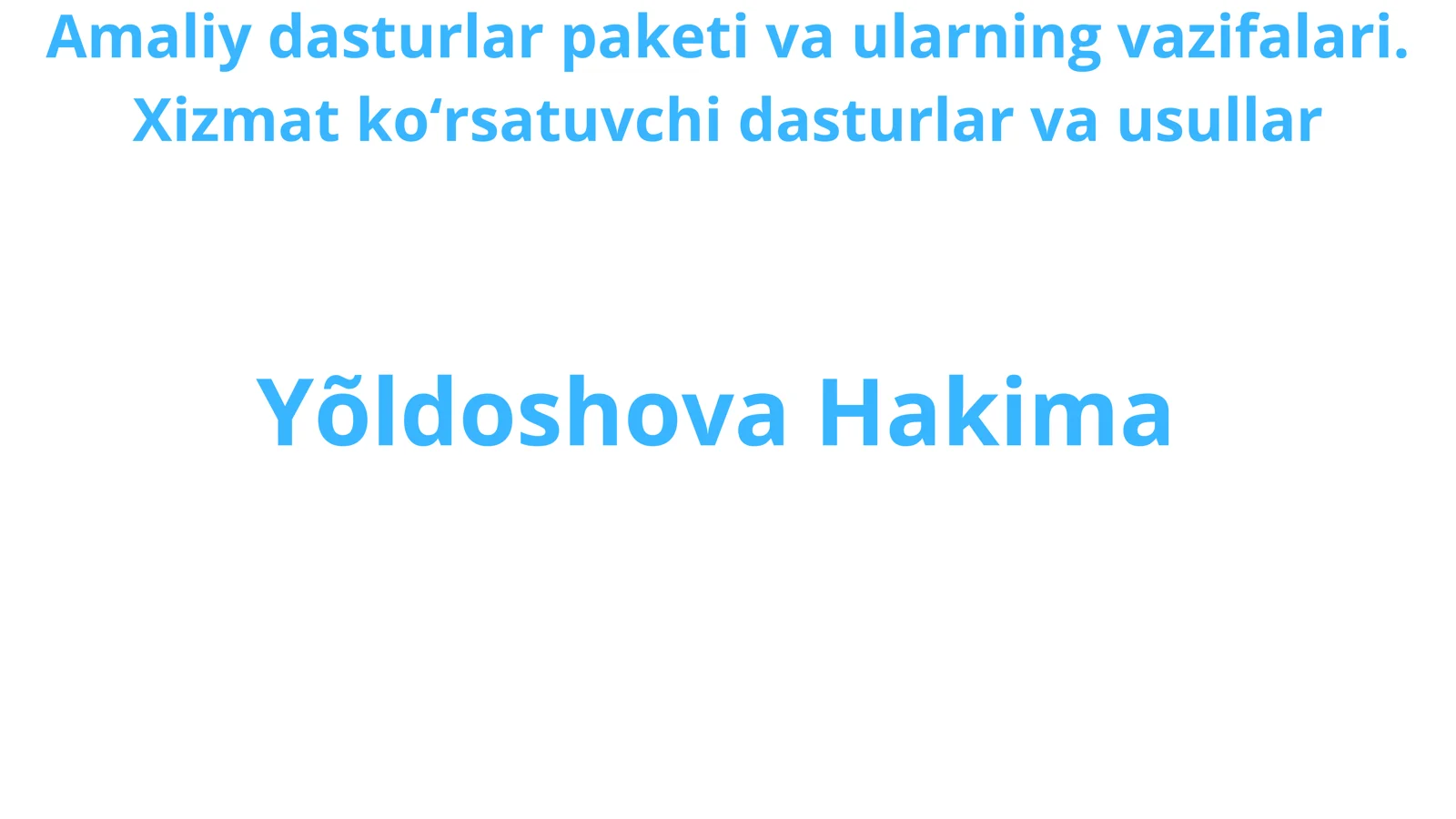Amaliy Dasturlar Paketi