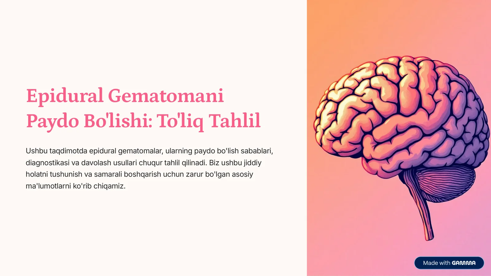 Epidural Gematomani Paydo Bo'lishi: To'liq Tahlil