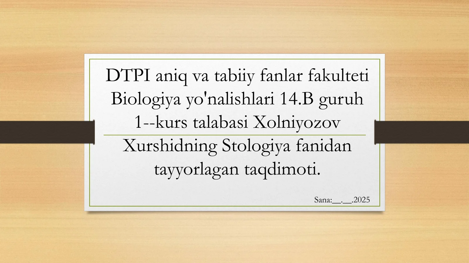 Bugungi kunda sitalogiya fanining yutuqlari , muammolari va istiqbollari