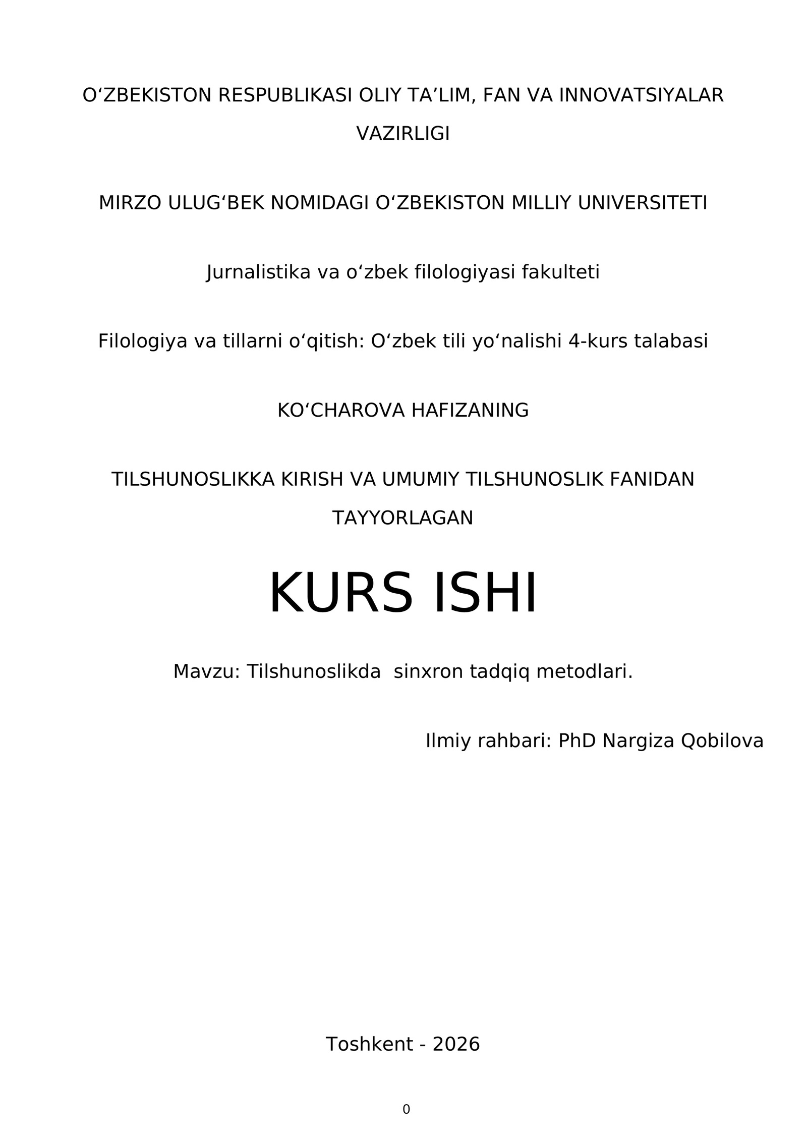 Tilshunoslikda sinxron tadqiq metodlari