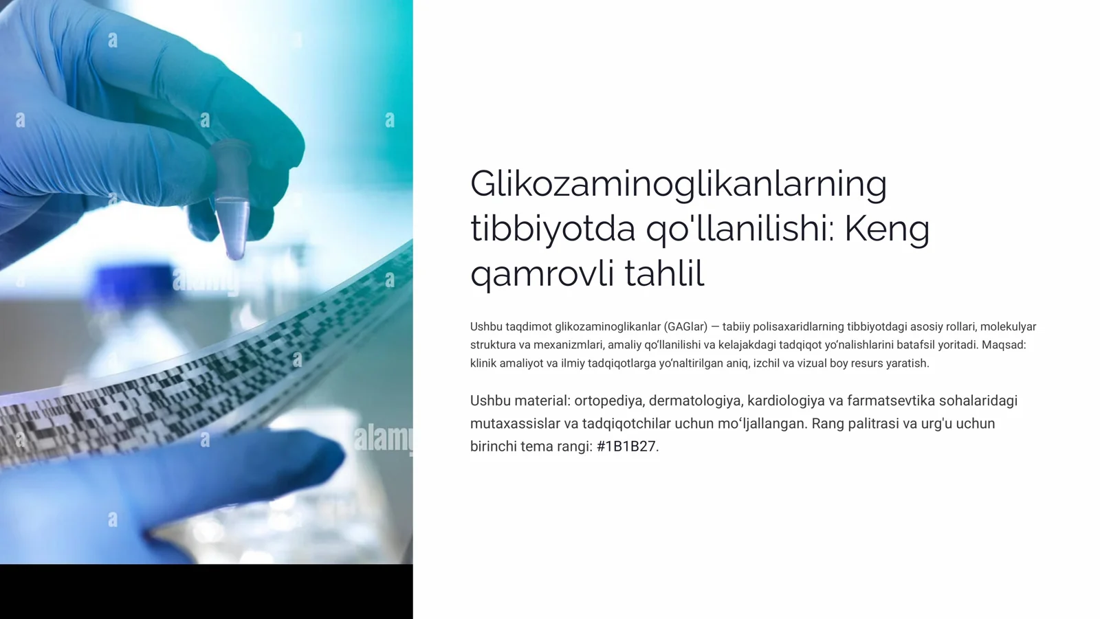 Glikozaminoglikanlarning tibbiyotda qo'llanilishi: Keng qamrovli tahlil