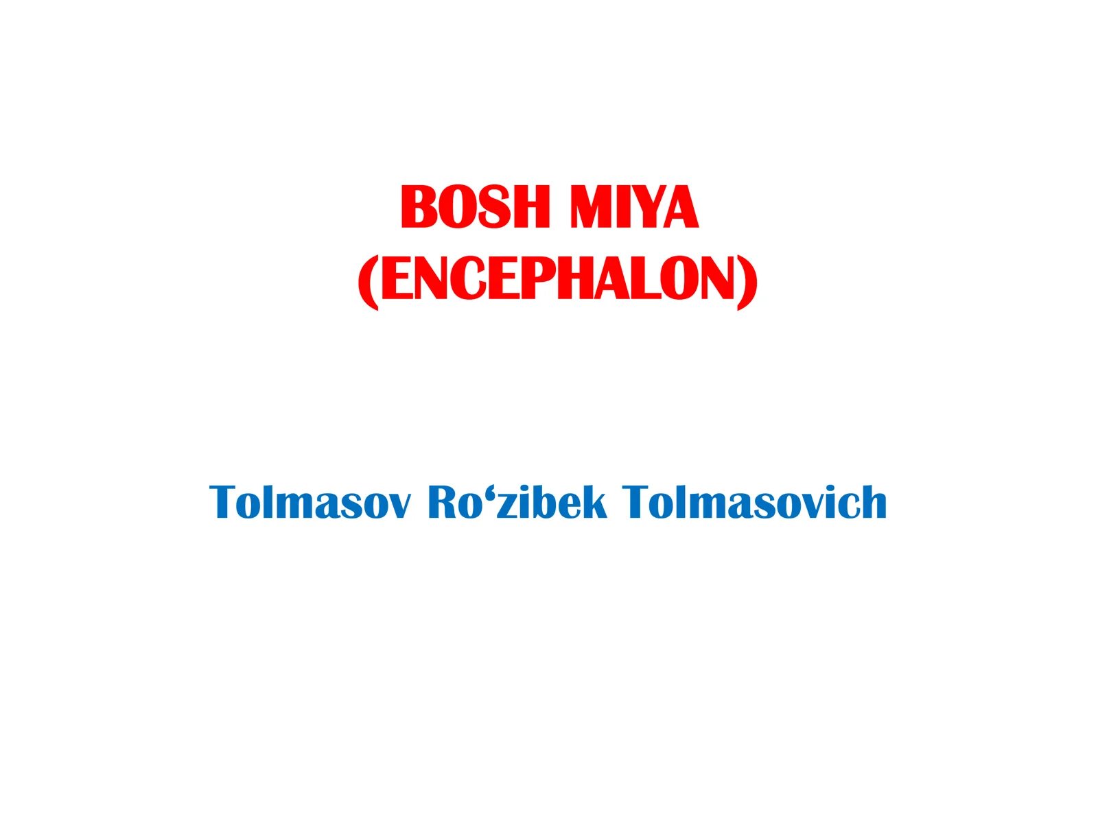 BOSH MIYA (ENCEPHALON)