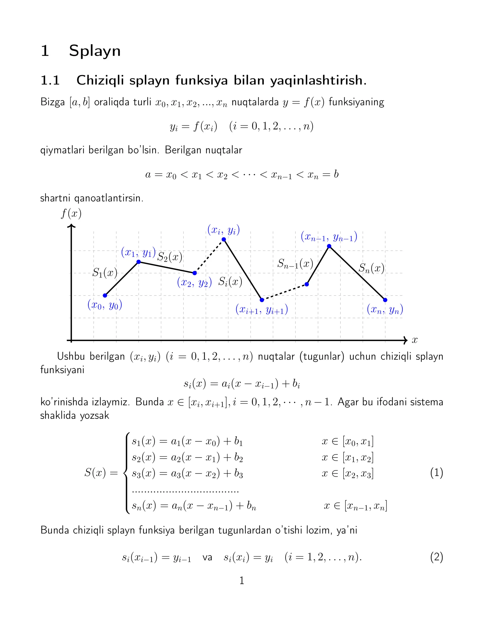 Splayn funktsiyalar metodi