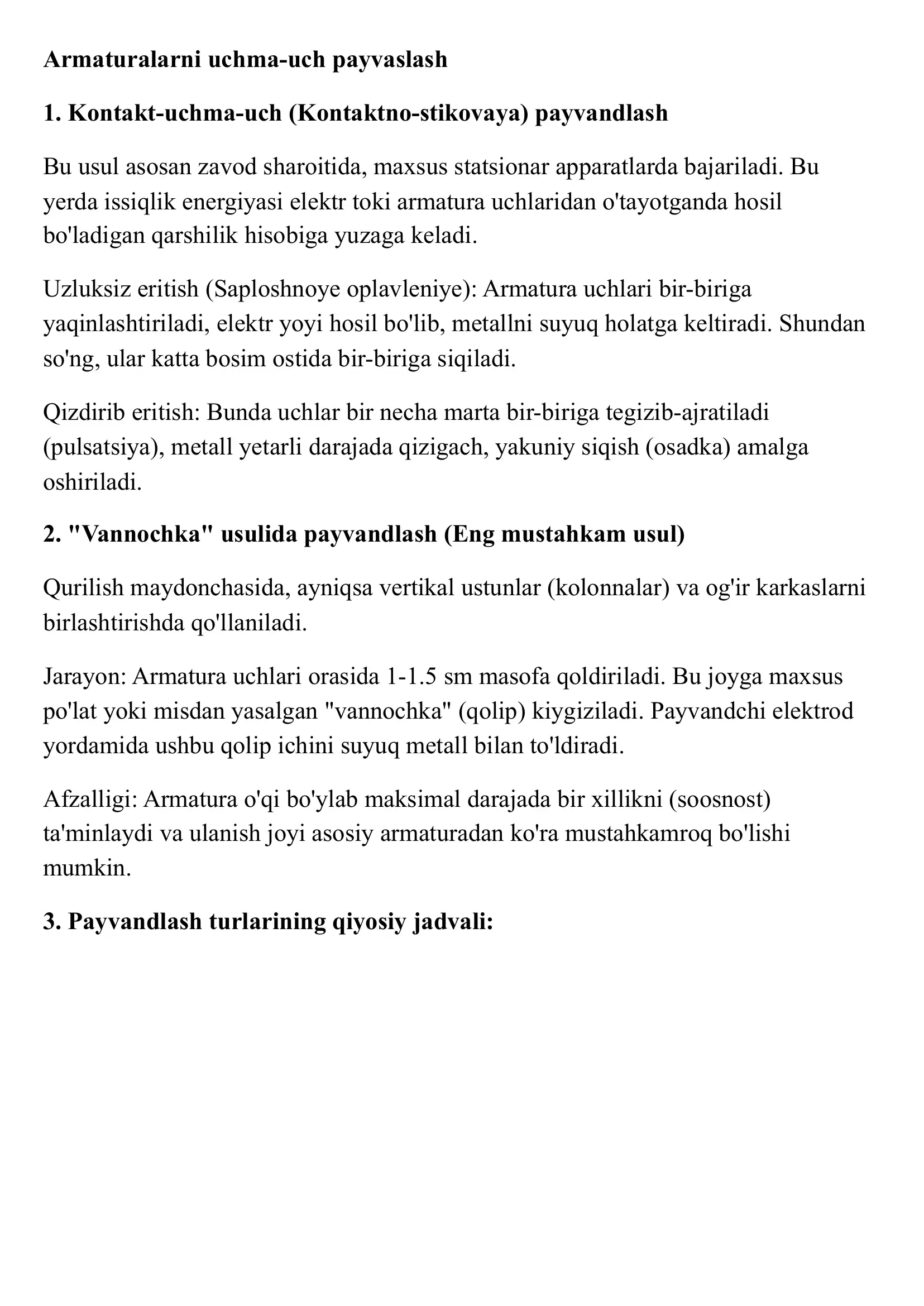 Kontakt-uchma-uch (Kontaktno-stikovaya) payvandlash