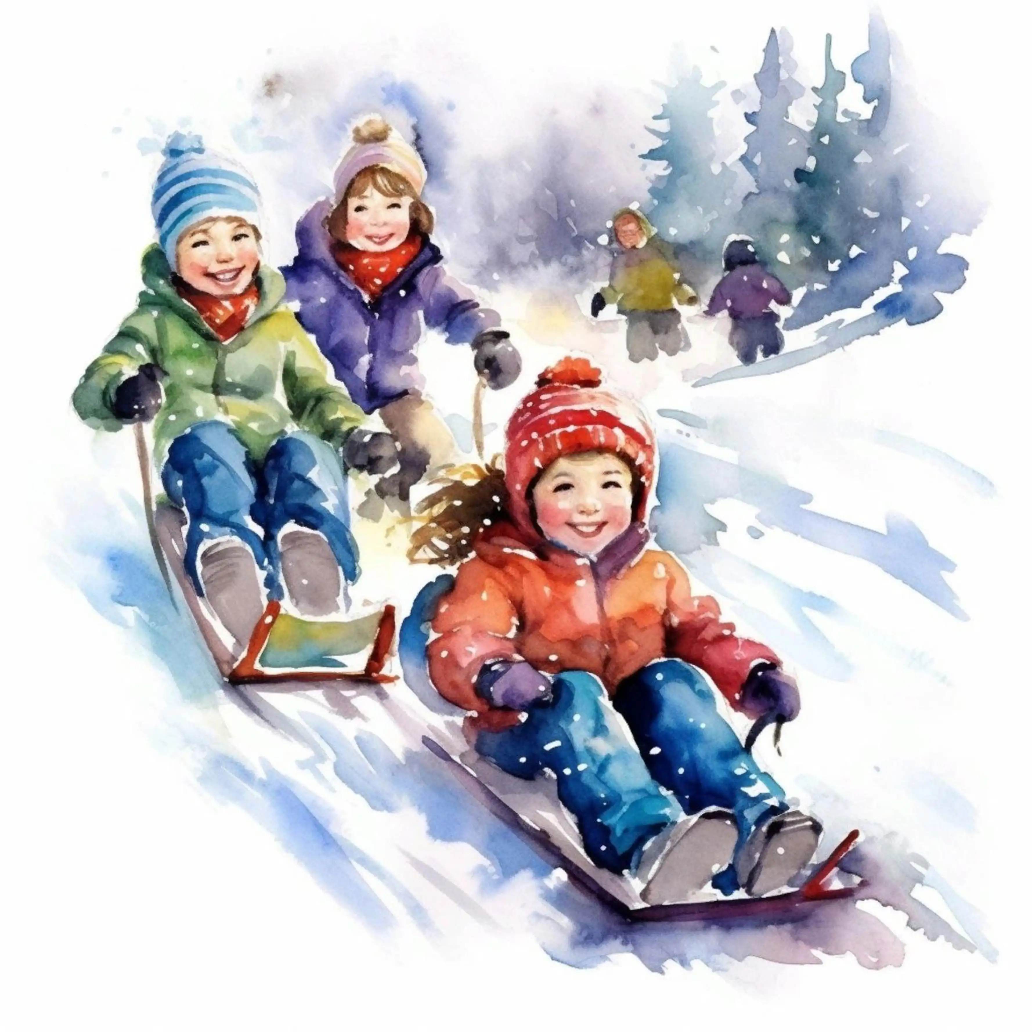 Qish fasli uchun syujetli rasmlar