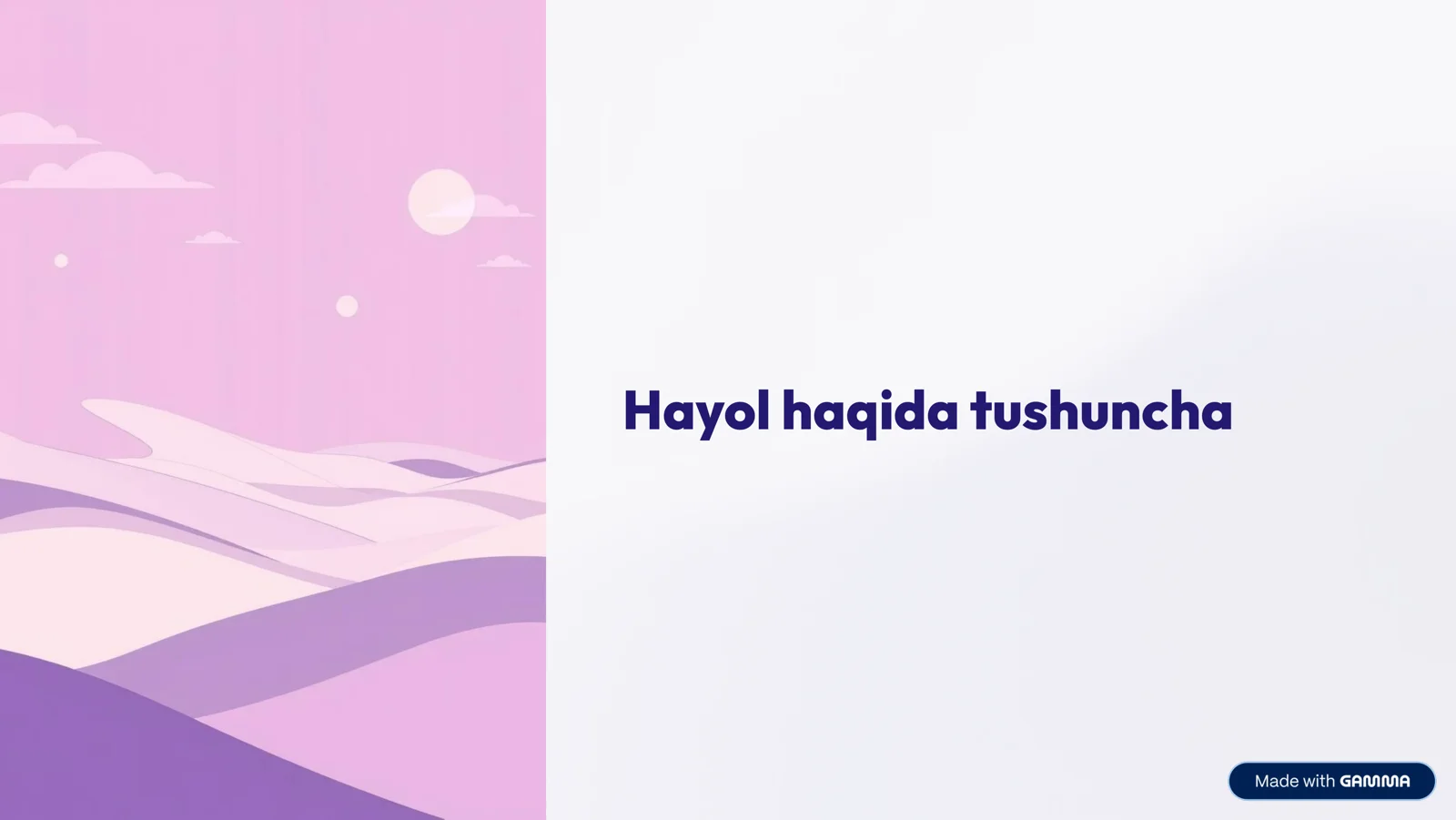 Hayol haqida tushuncha