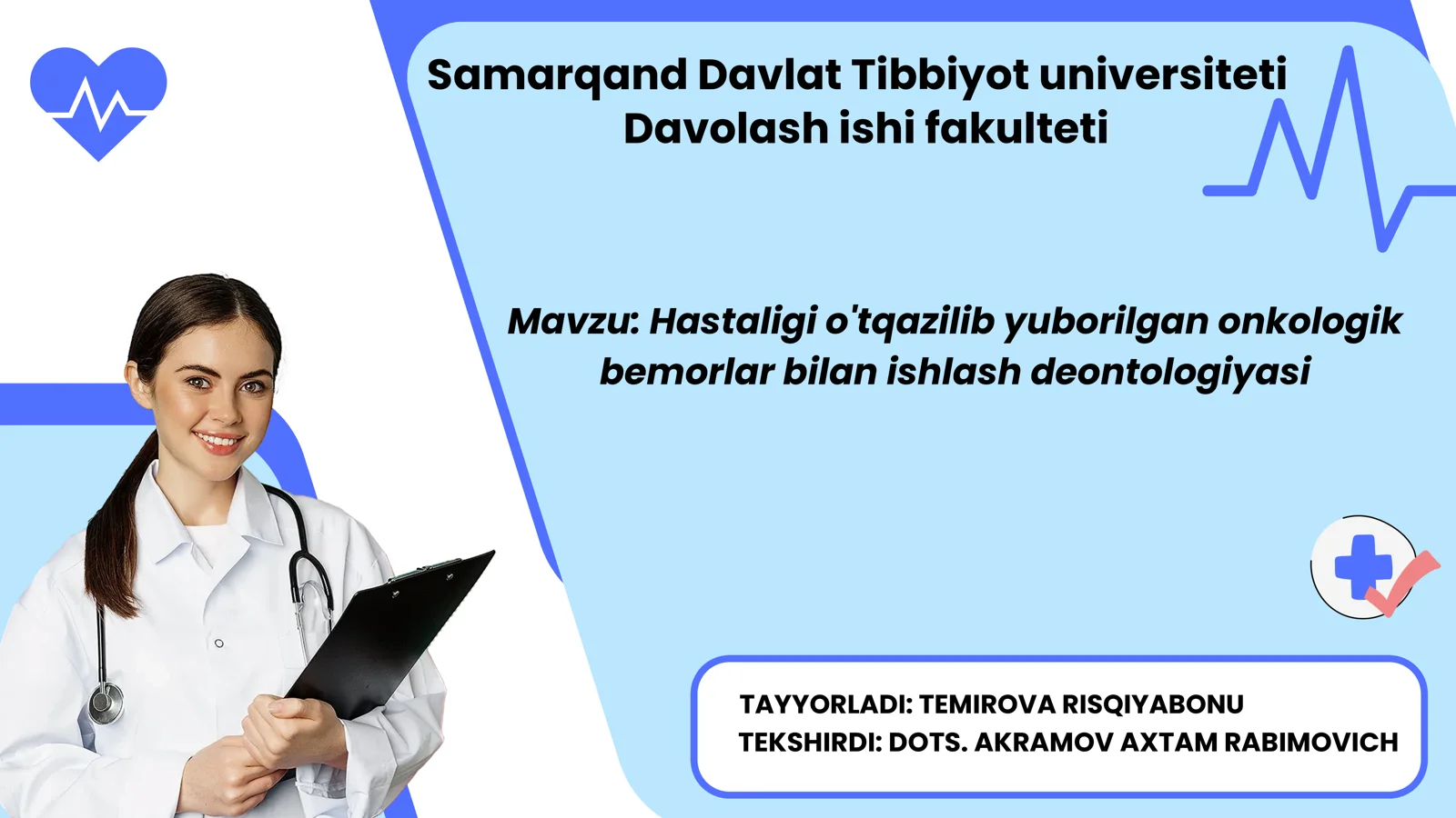 Onkologik bemorlarda deantologiya