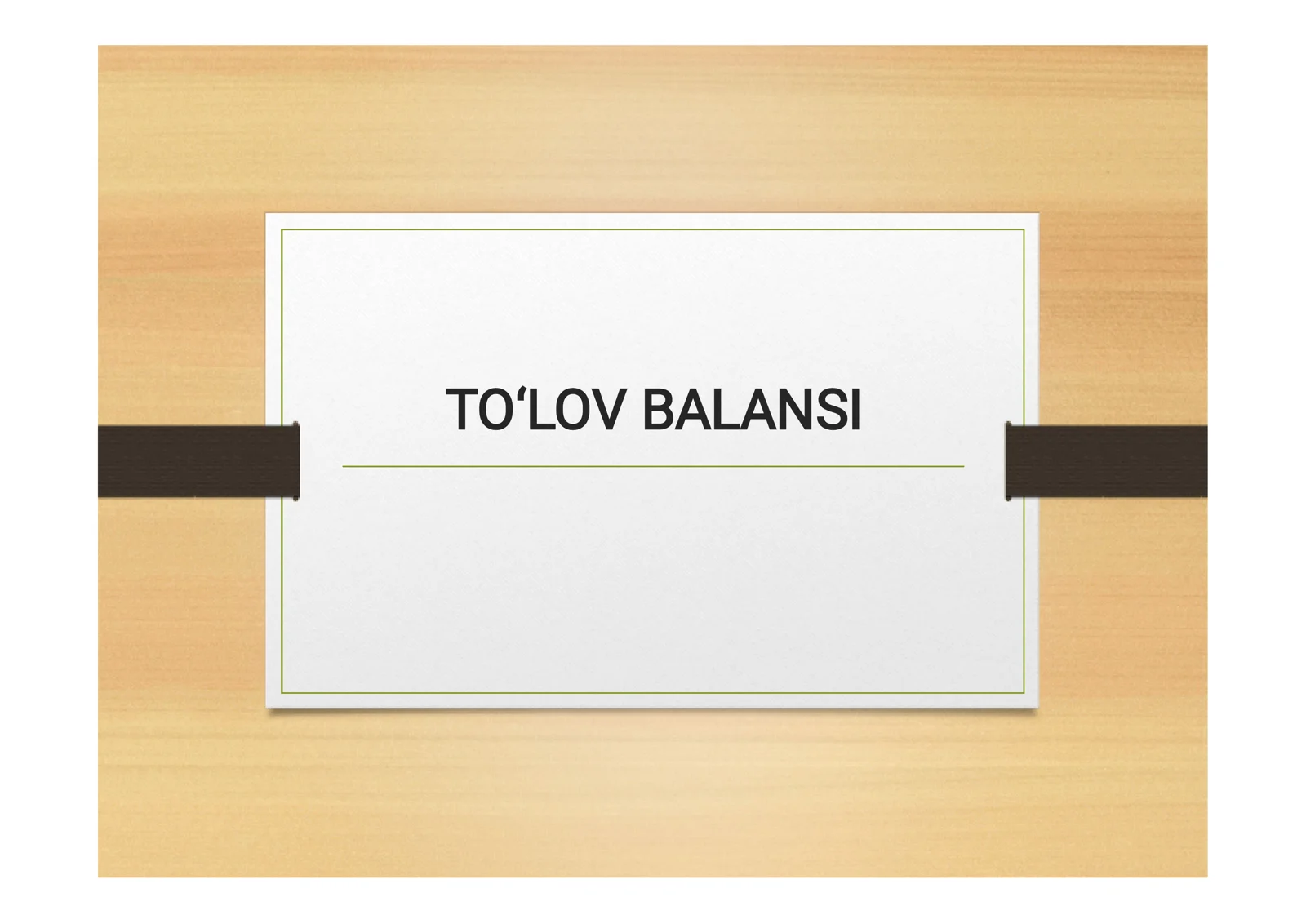 TO‘LOV BALANSI