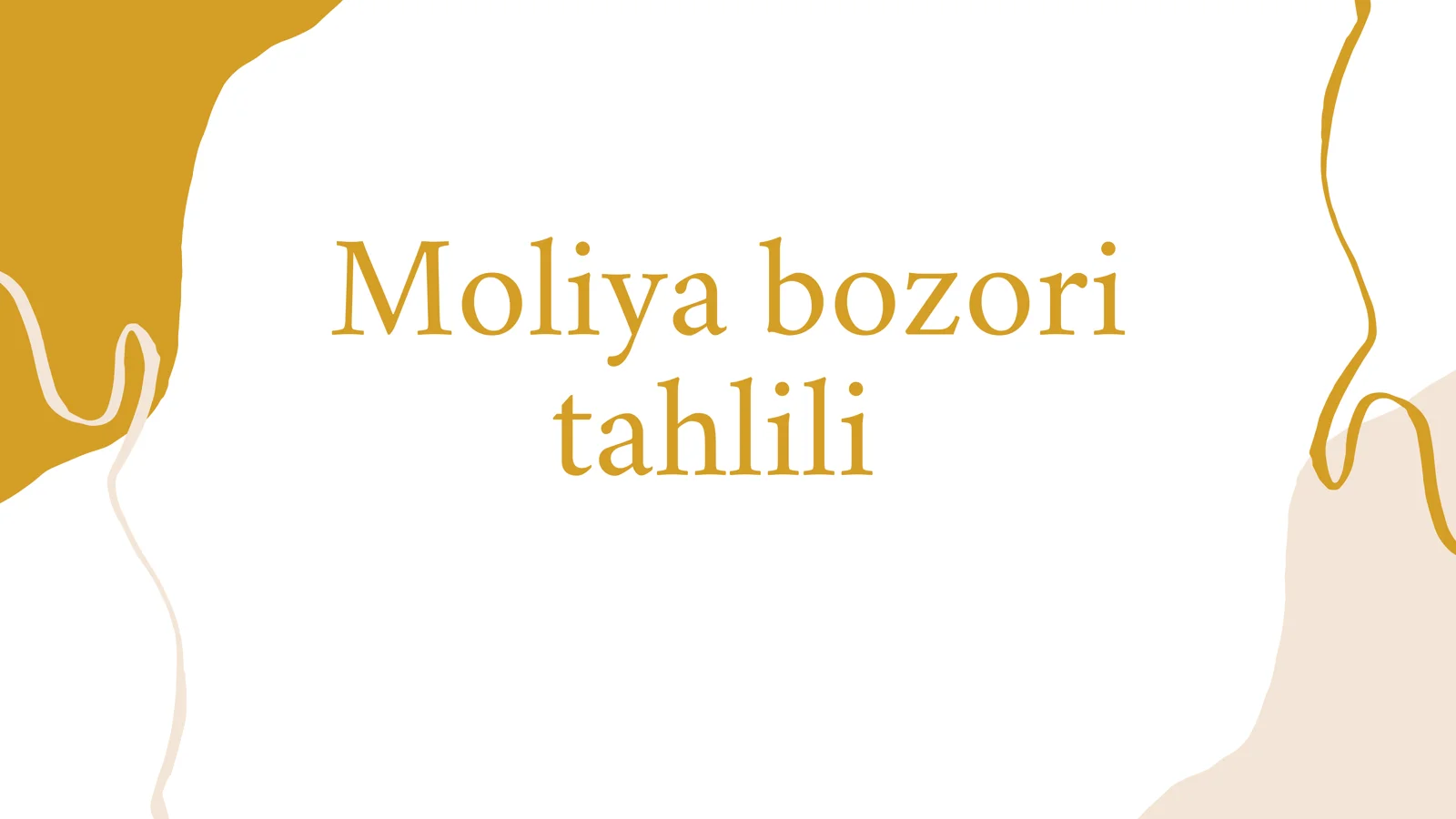 Moliya bozori tahlili