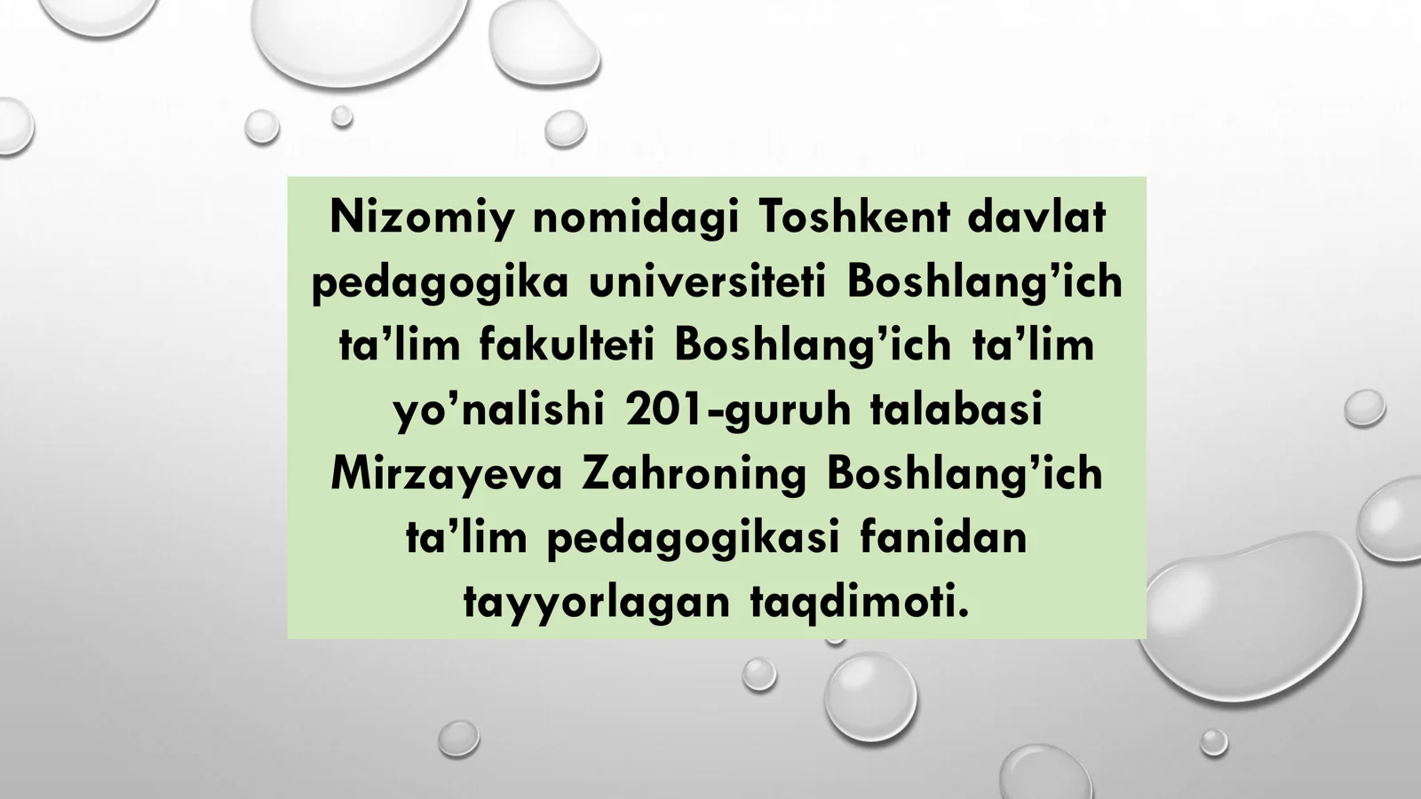 Boshlang’ich ta’lim o’quvchisi rivojlanishining asosiy qonuniyatlari