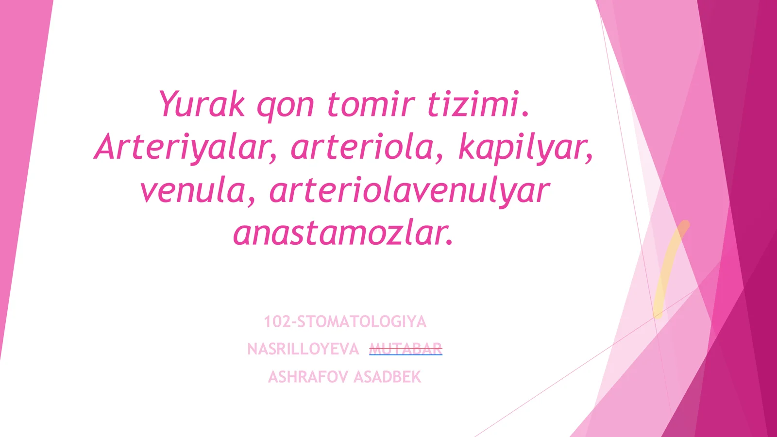 Yurak qon tomir tizimi