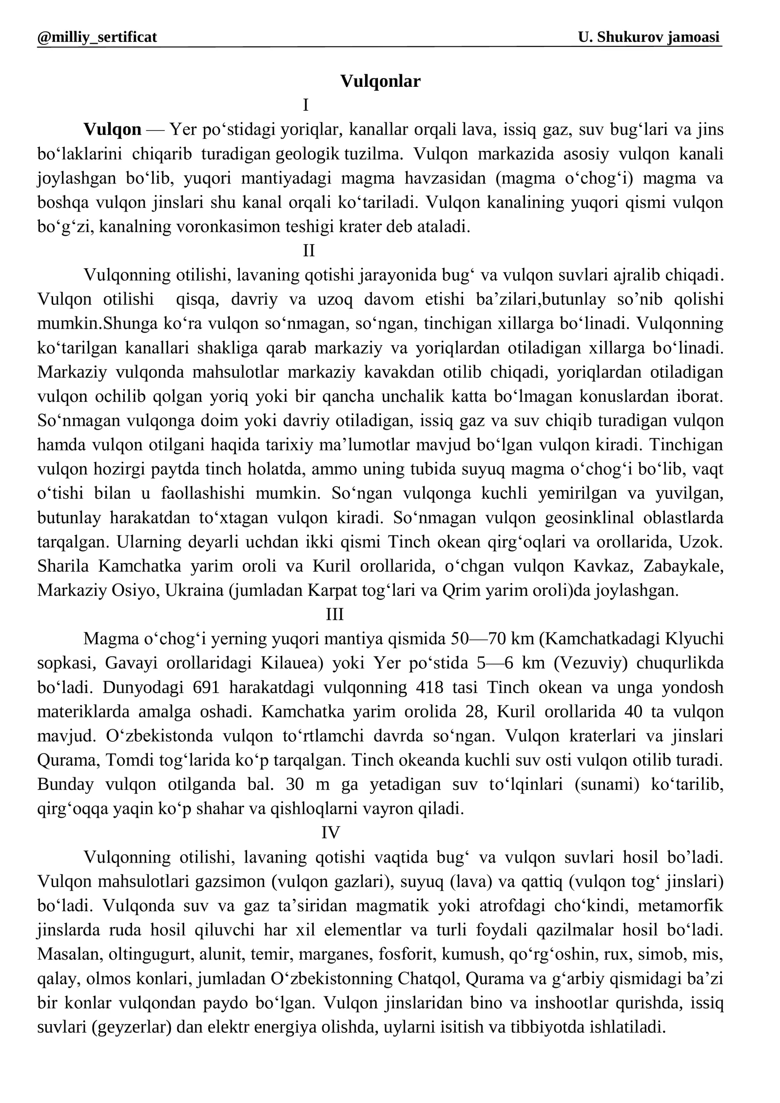 Vulqonlar