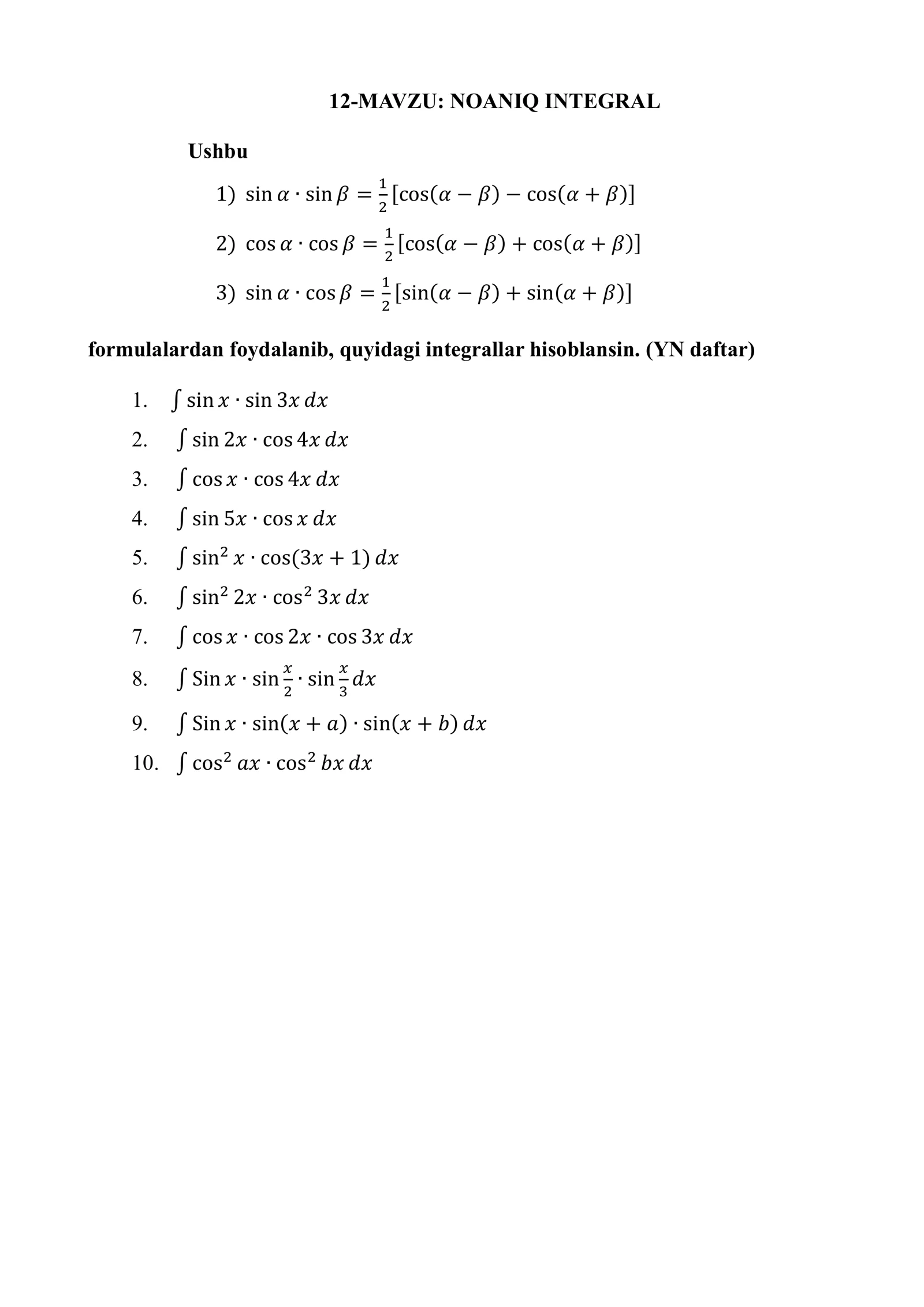 NOANIQ INTEGRAL