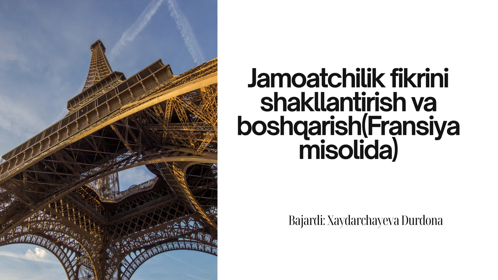Jamoatchilikfikrini
shakllantirishva
boshqarish