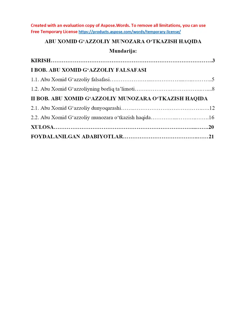 Abu Xomid G‘azzoliy munozara o‘tkazish haqida