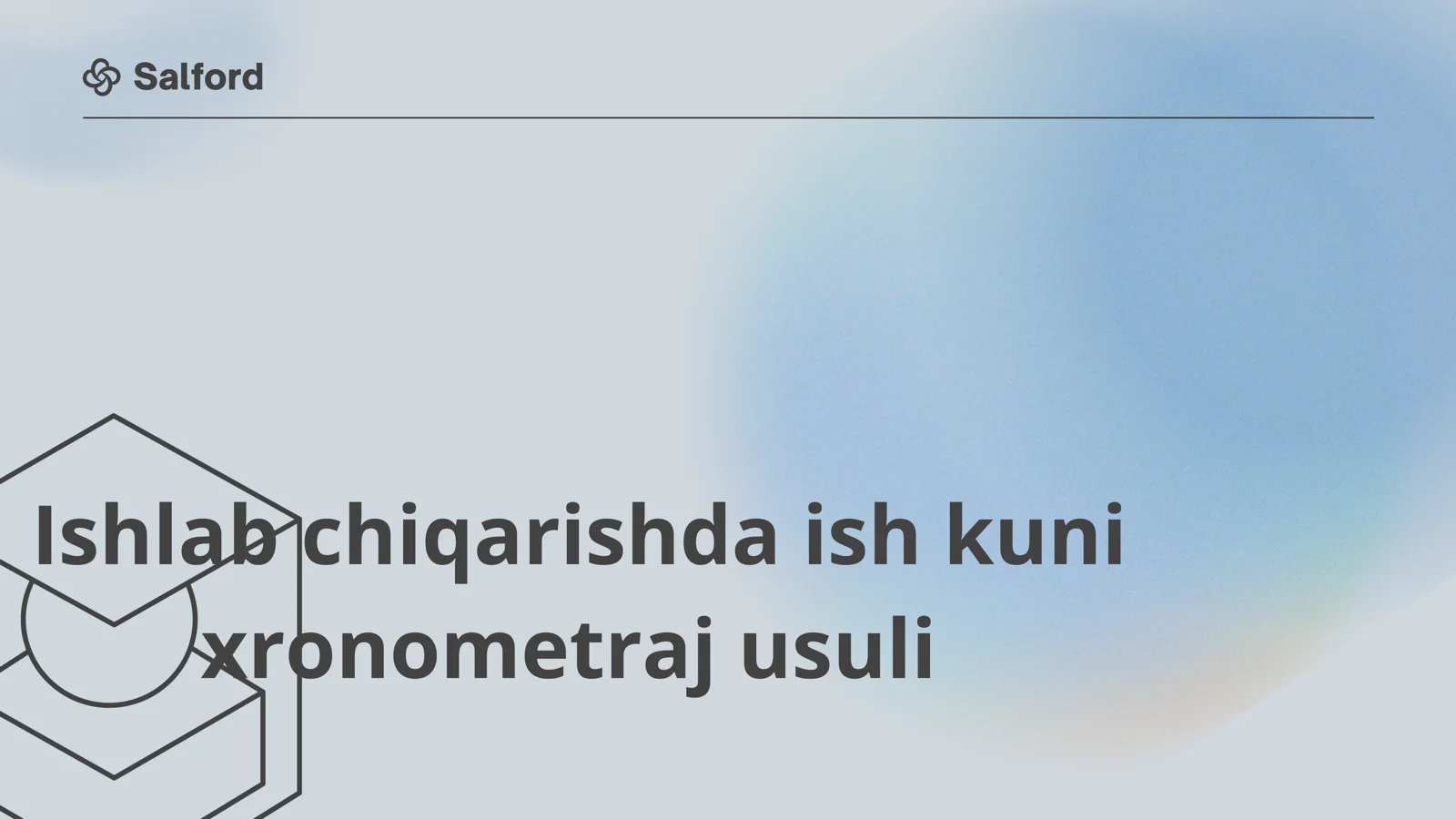 ishlab chiqarishda ish kuni xronometraji