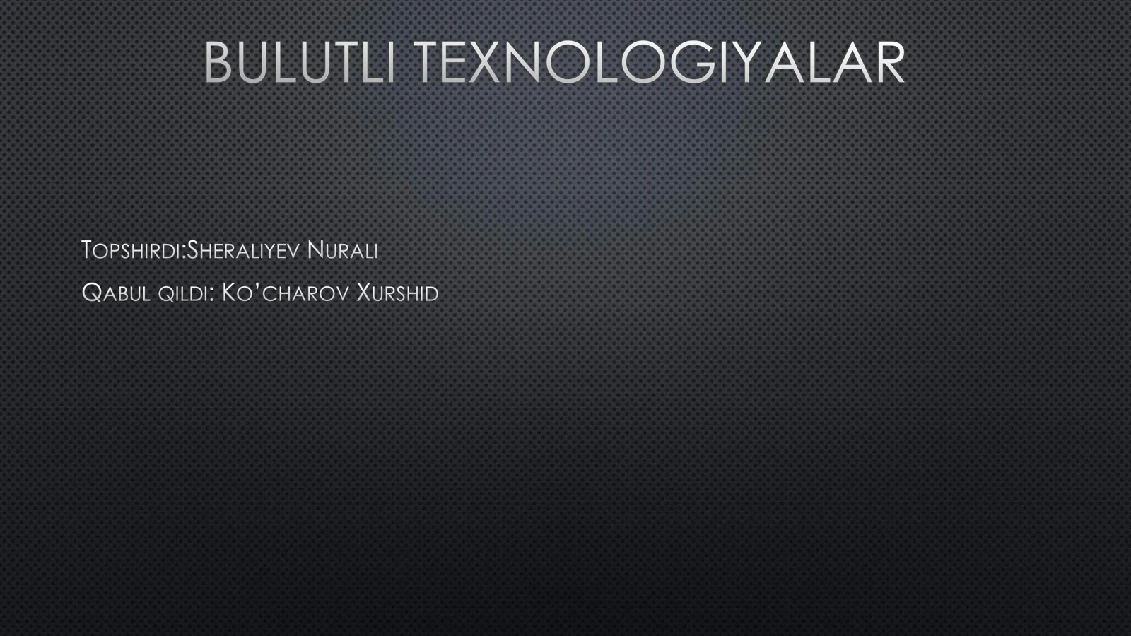 Bulutli TEXNOLOGIYALAR