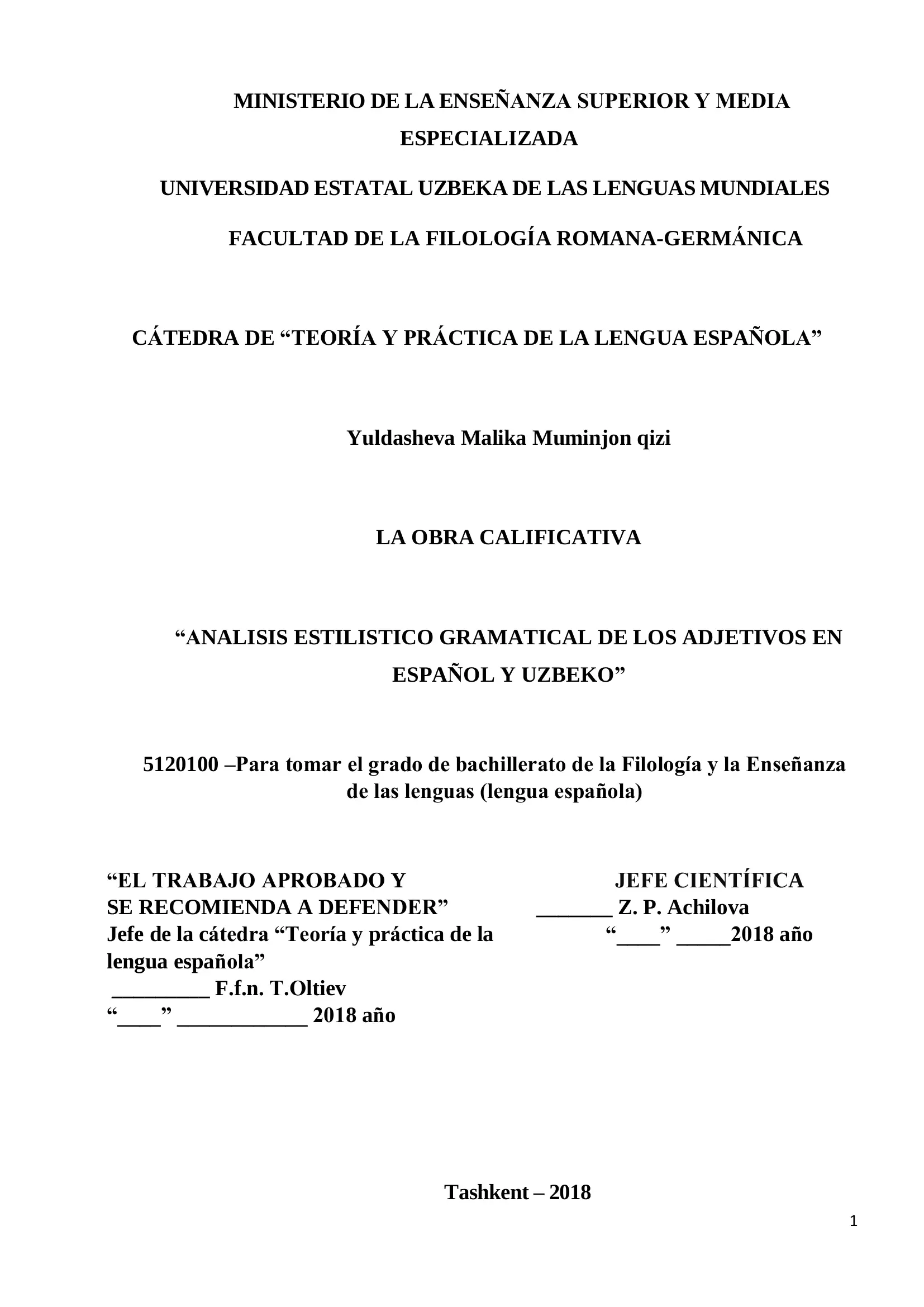 “ИСПАН ВА ЎЗБЕК ТИЛЛАРИДА СИФАТ СЎЗ