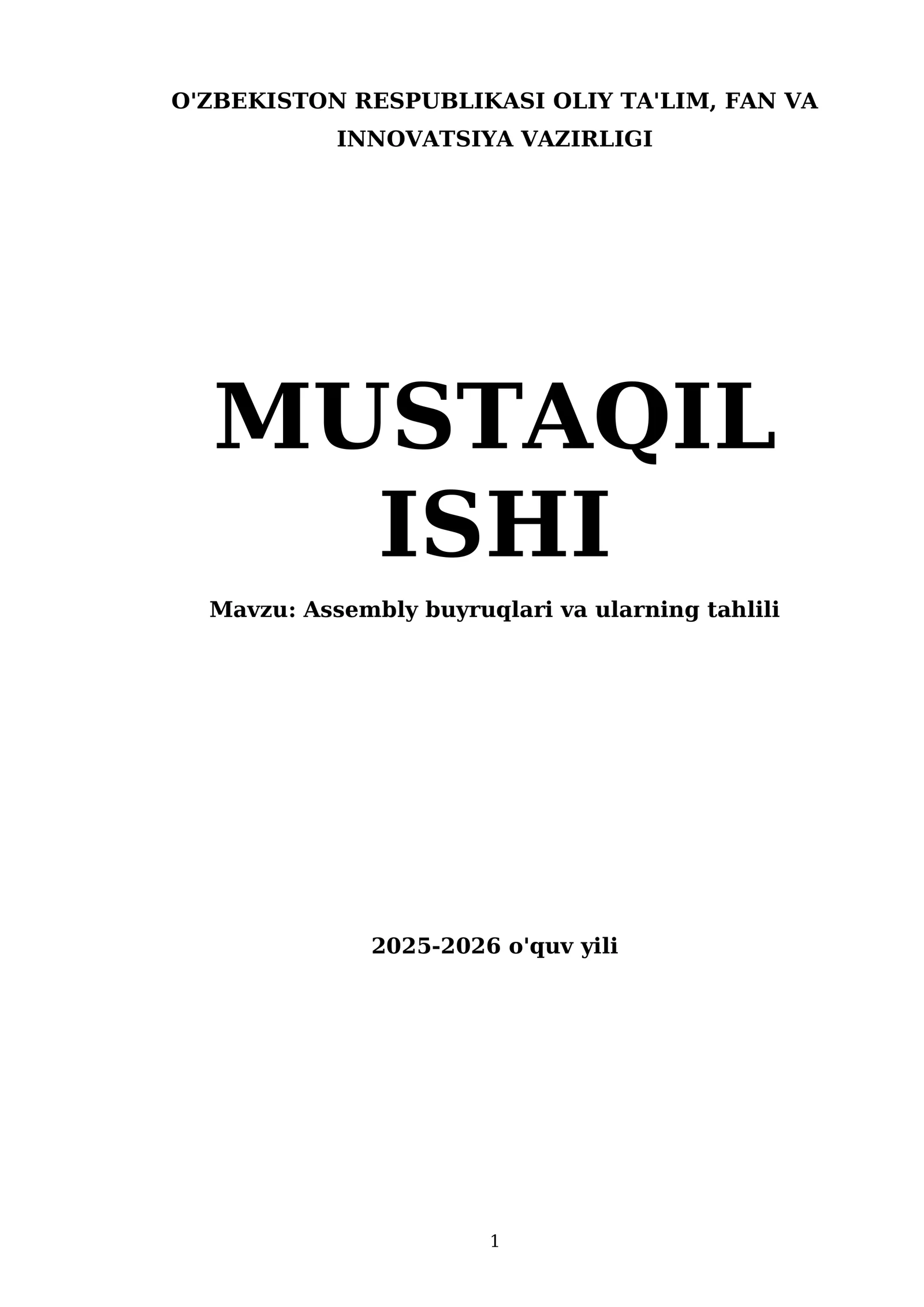 Assembly buyruqlari va ularning tahlili