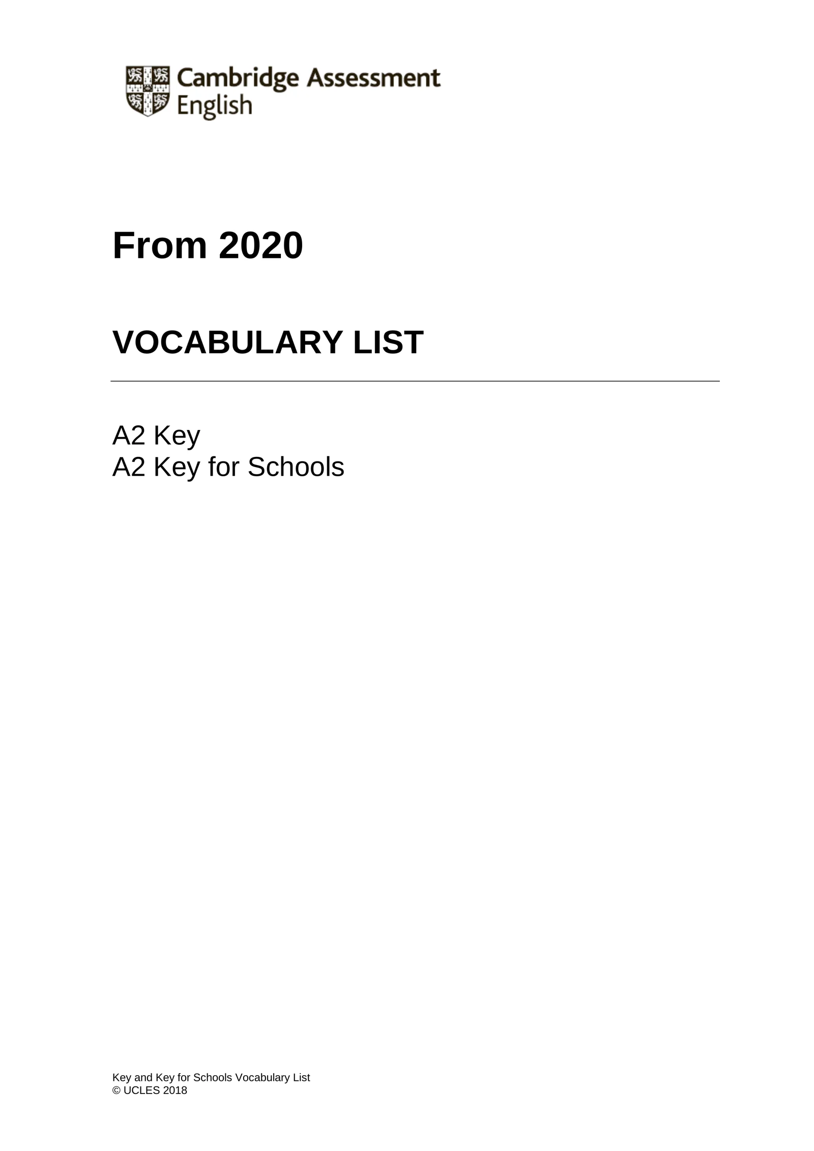 Vocabulary A2 DARAJADA 5000 TADAN KO'P