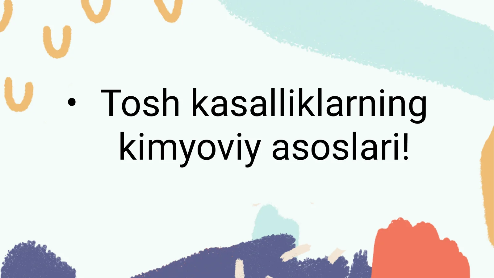 Tosh kasalliklarining kimyoviy asoslari