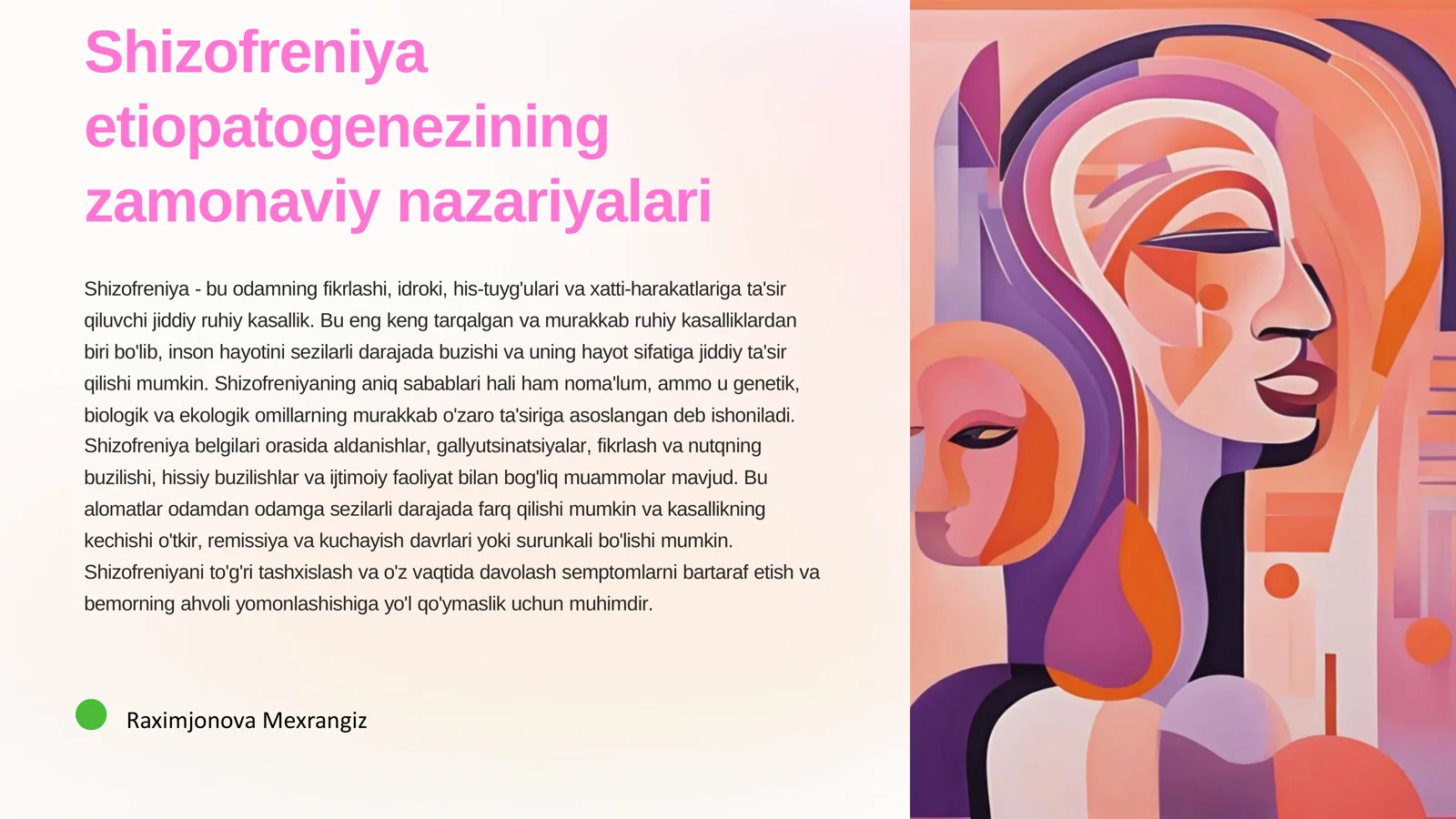 Shizofreniya etiopatogenezining zamonaviy nazariyalari