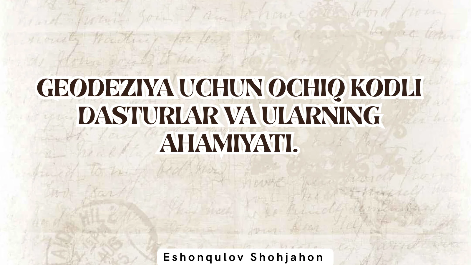 Ochiq kodli geodezik dasturlar