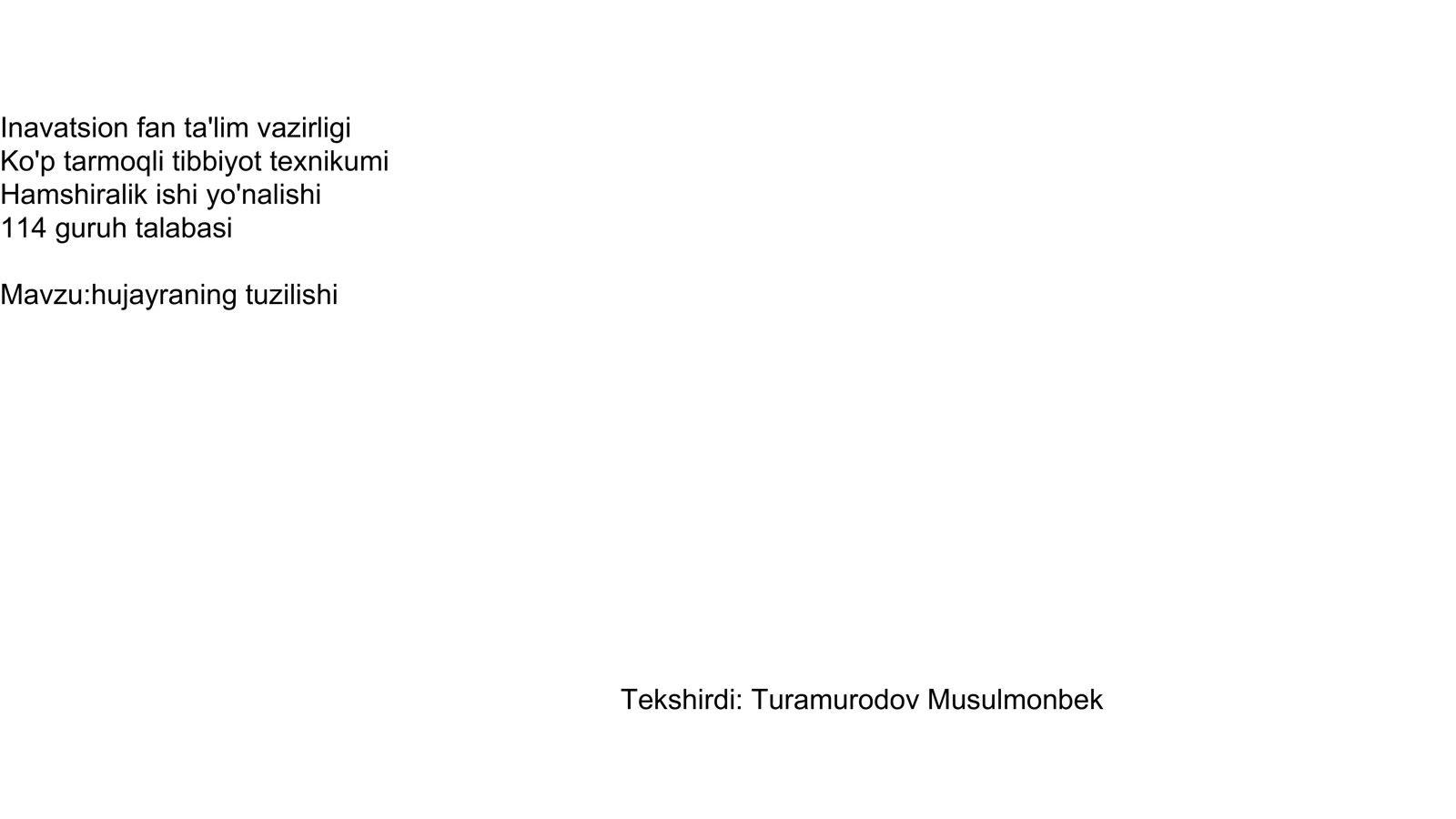 Turamurodov Musulmonbek