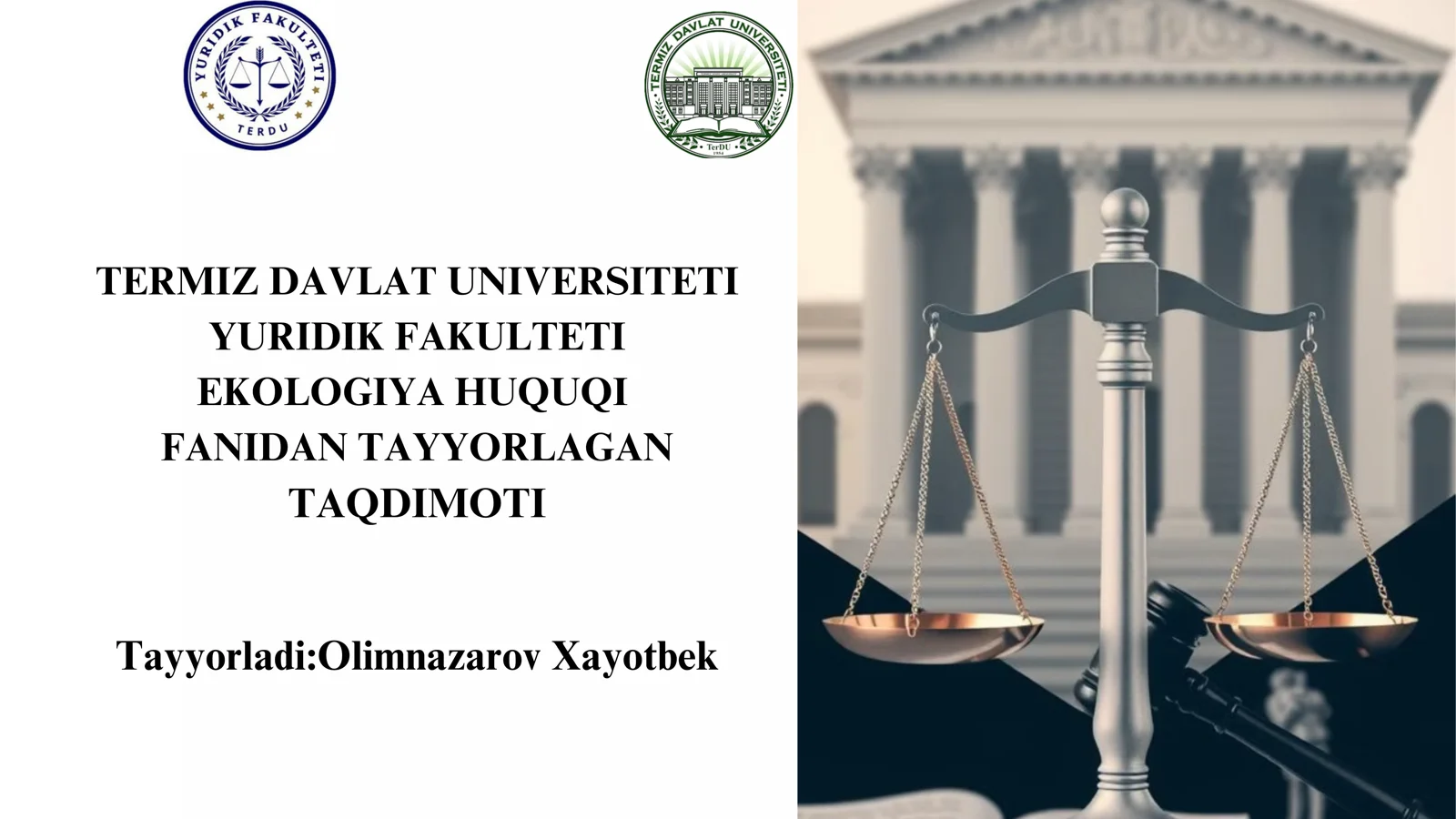 O'ZBEKISTON RESPUBLIKASINING EKOLOGIYA VA ATROF MUHITNI MUHOFAZA QILISH SOHASIDAGI HALQARO HAMKORLIGI