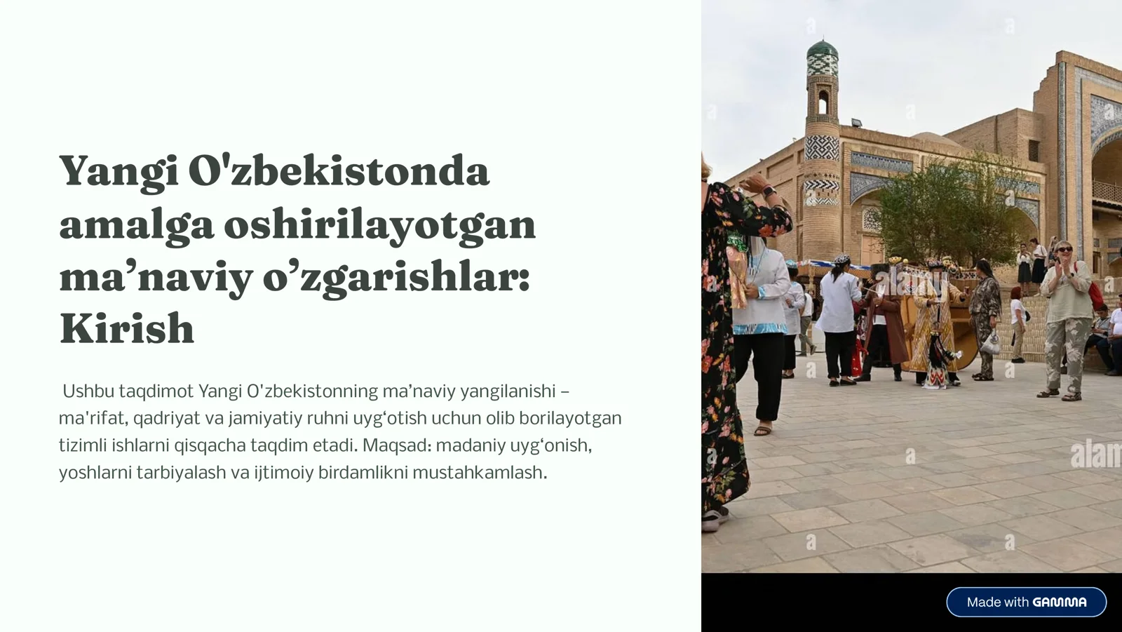 Yangi O'zbekistonda ma'naviy o'zgarishlar